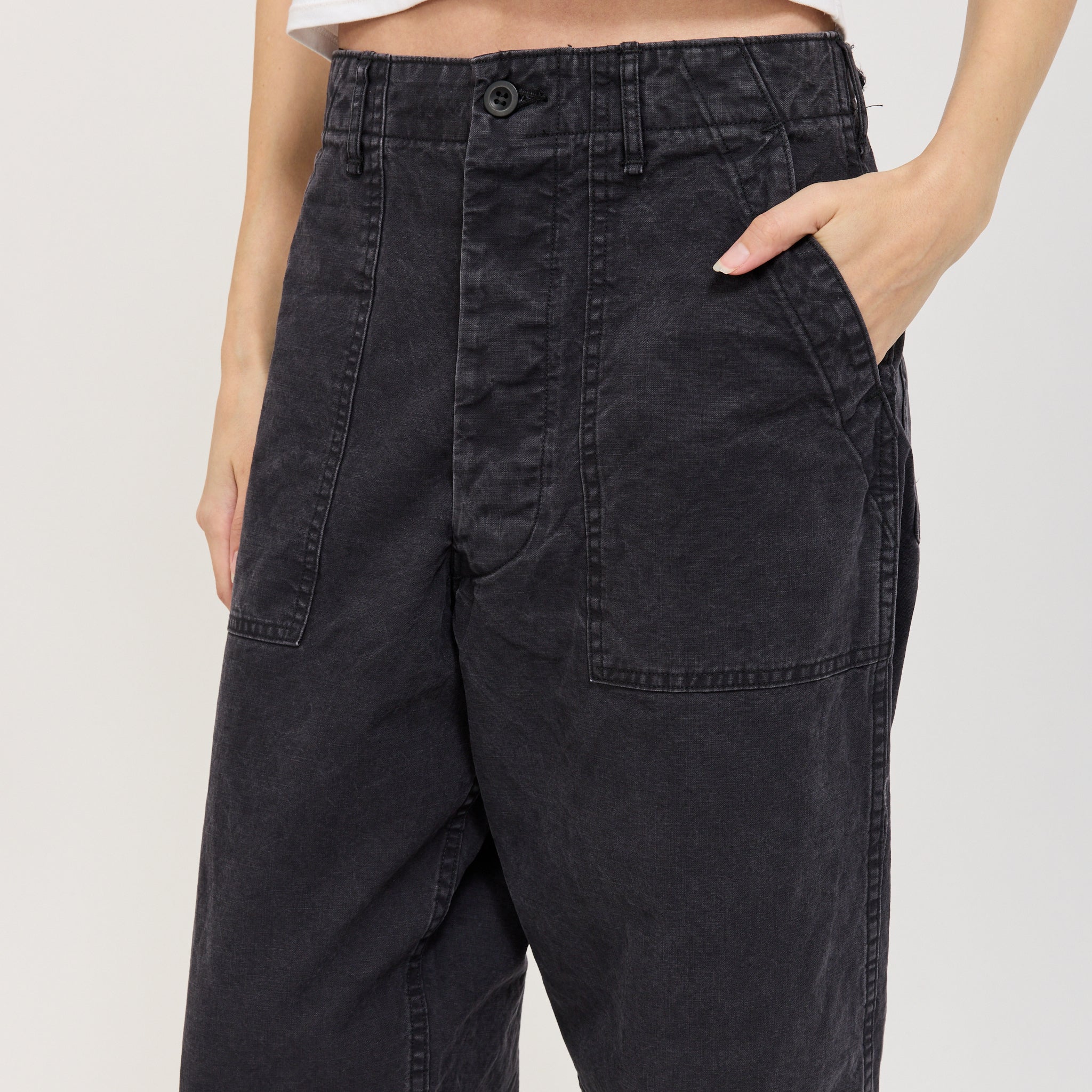 Womens Summer Fatigue Pants Black - Image 5