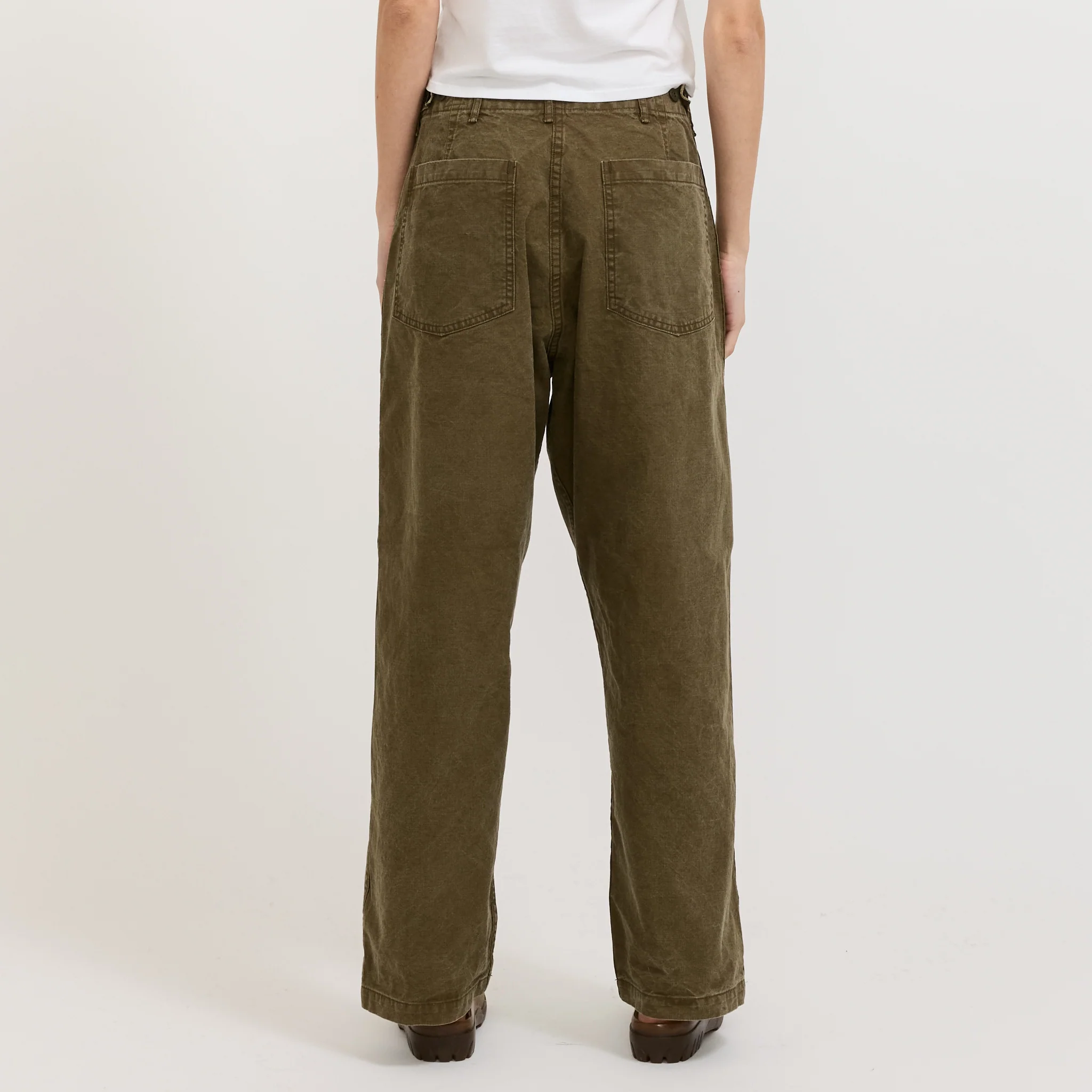 Womens Summer Fatigue Pants Olive - Image 4