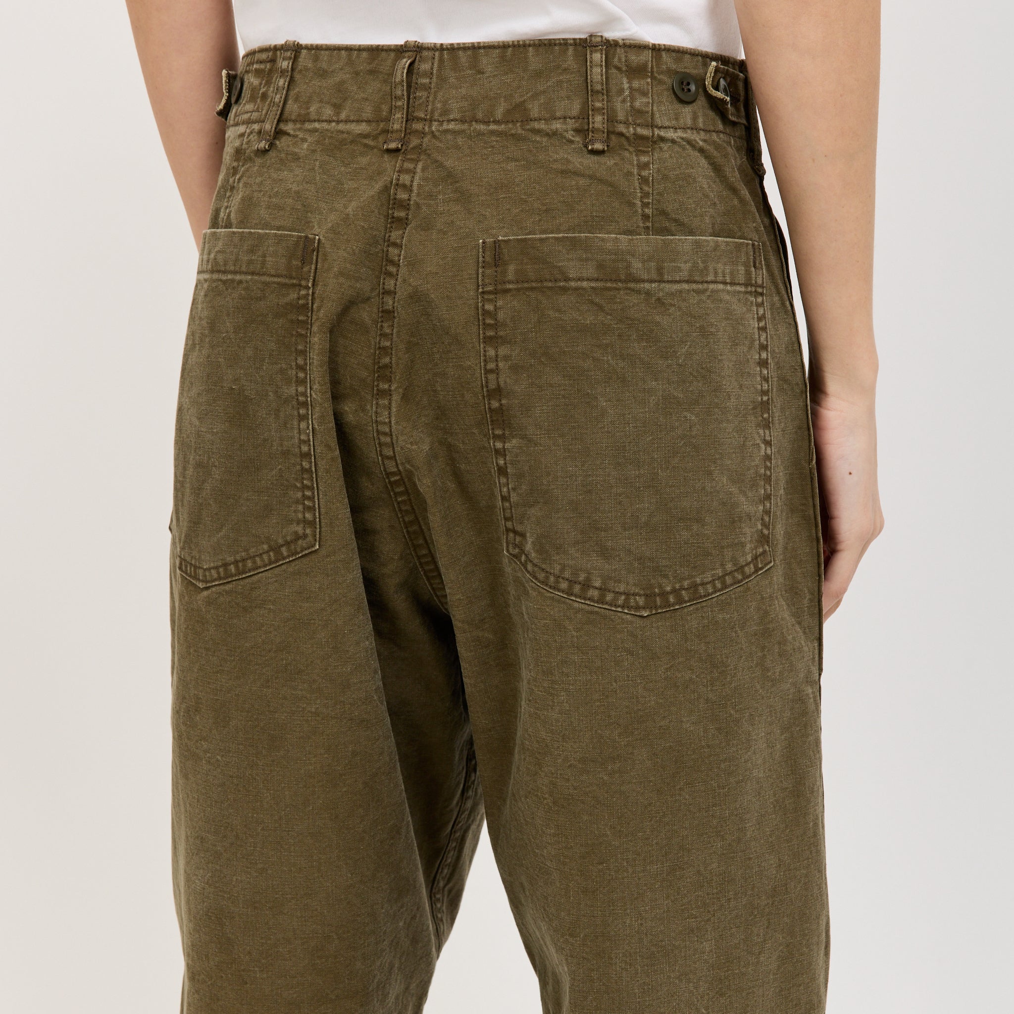 Womens Summer Fatigue Pants Olive - Image 5