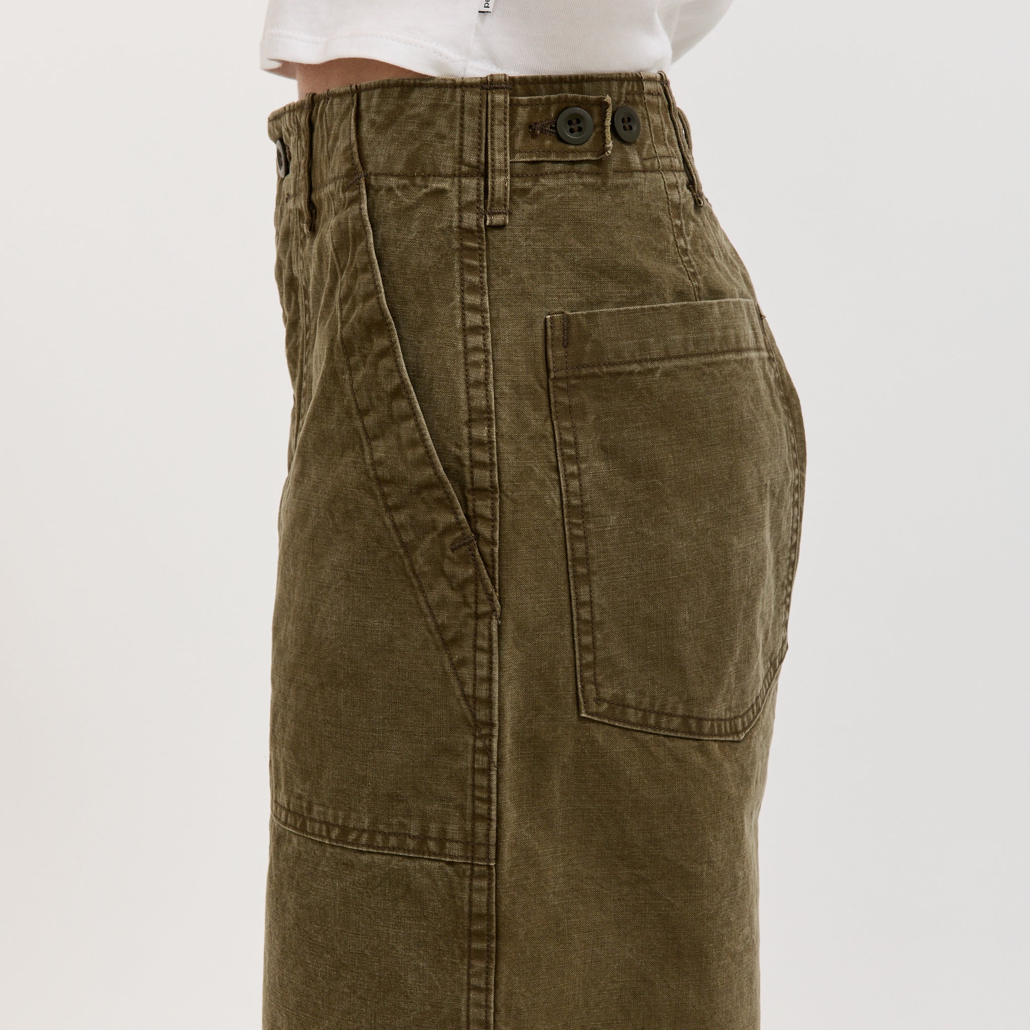 Womens Summer Fatigue Pants Olive - Image 6