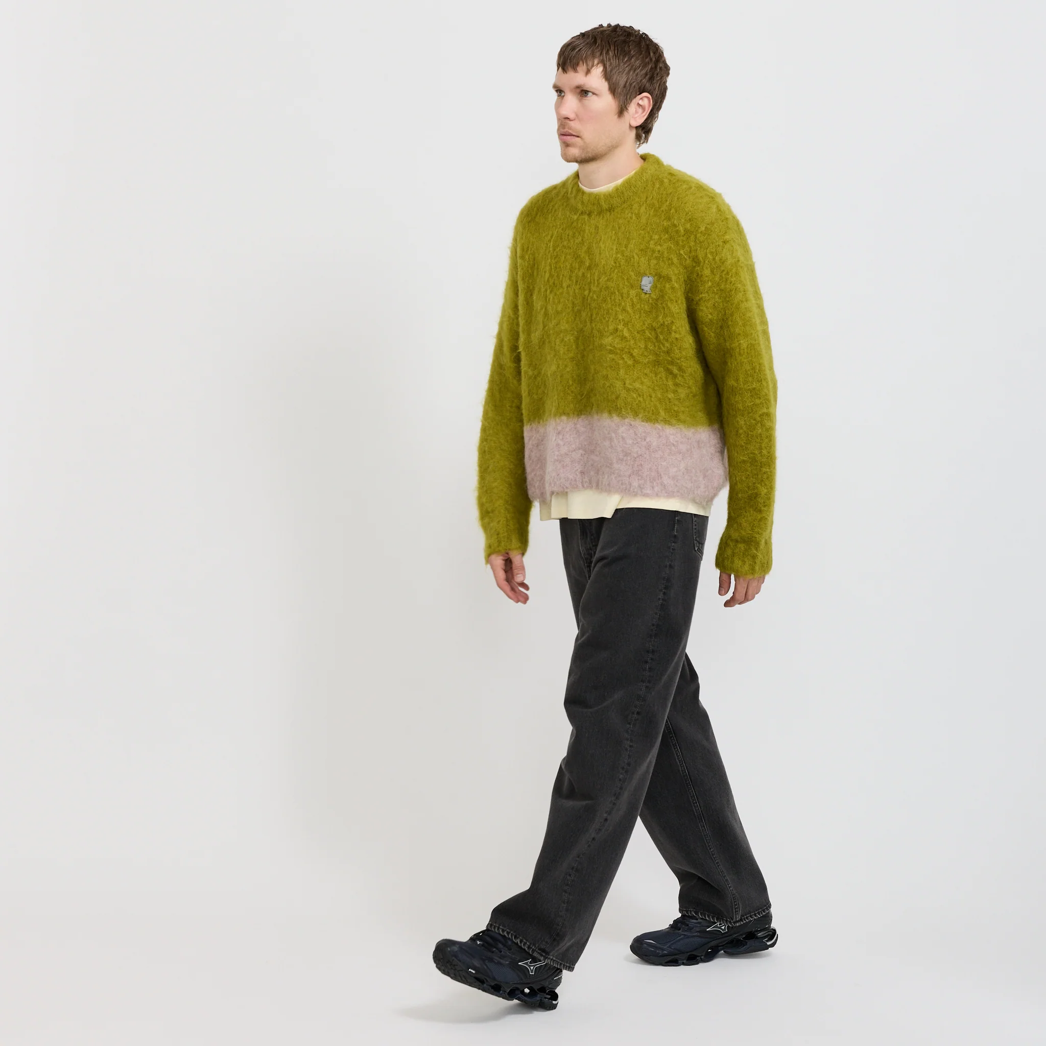 Super Hairy Boxy Knit Sweater Lime - Image 2