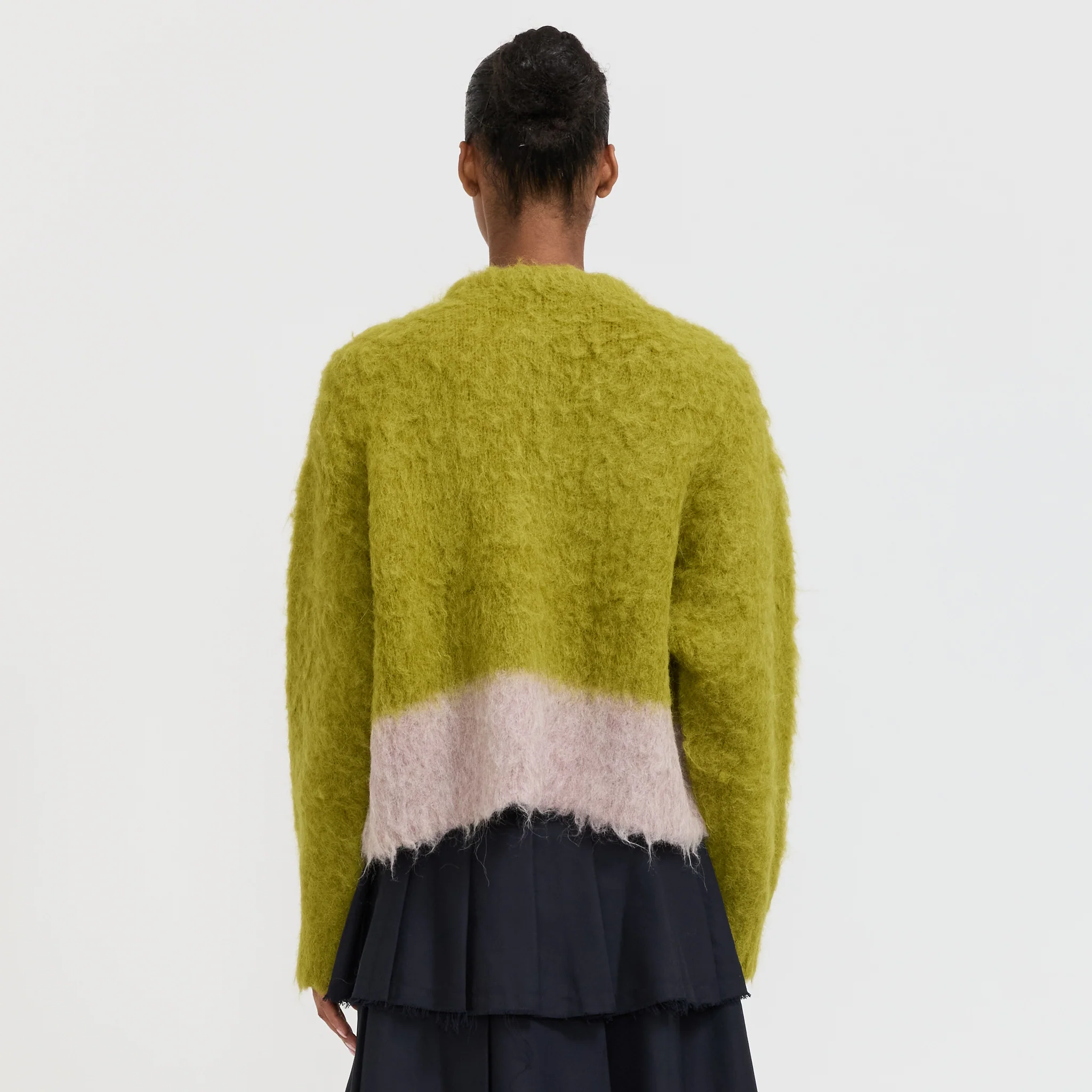 Super Hairy Boxy Knit Sweater Lime Womens - Image 4