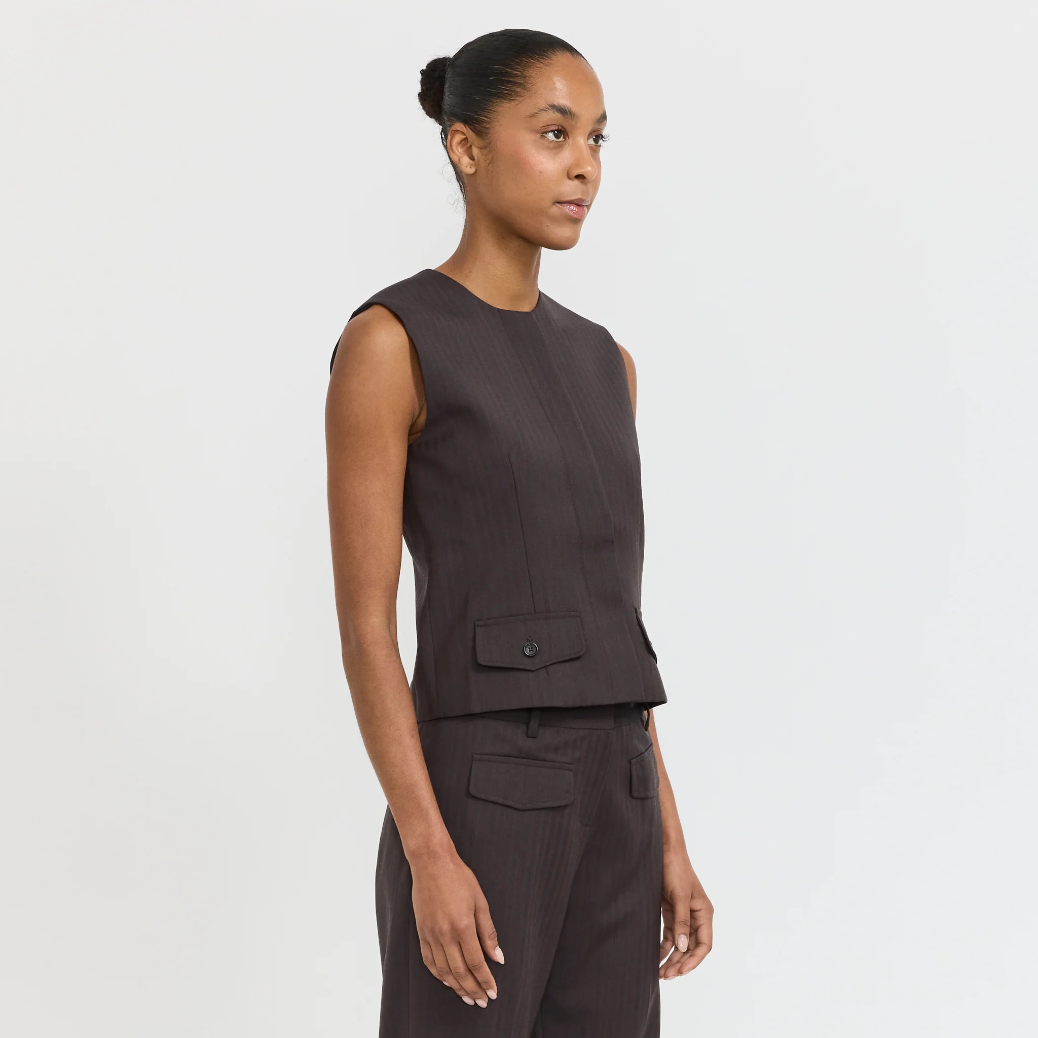 Tailored Vest Chocolate - Image 3