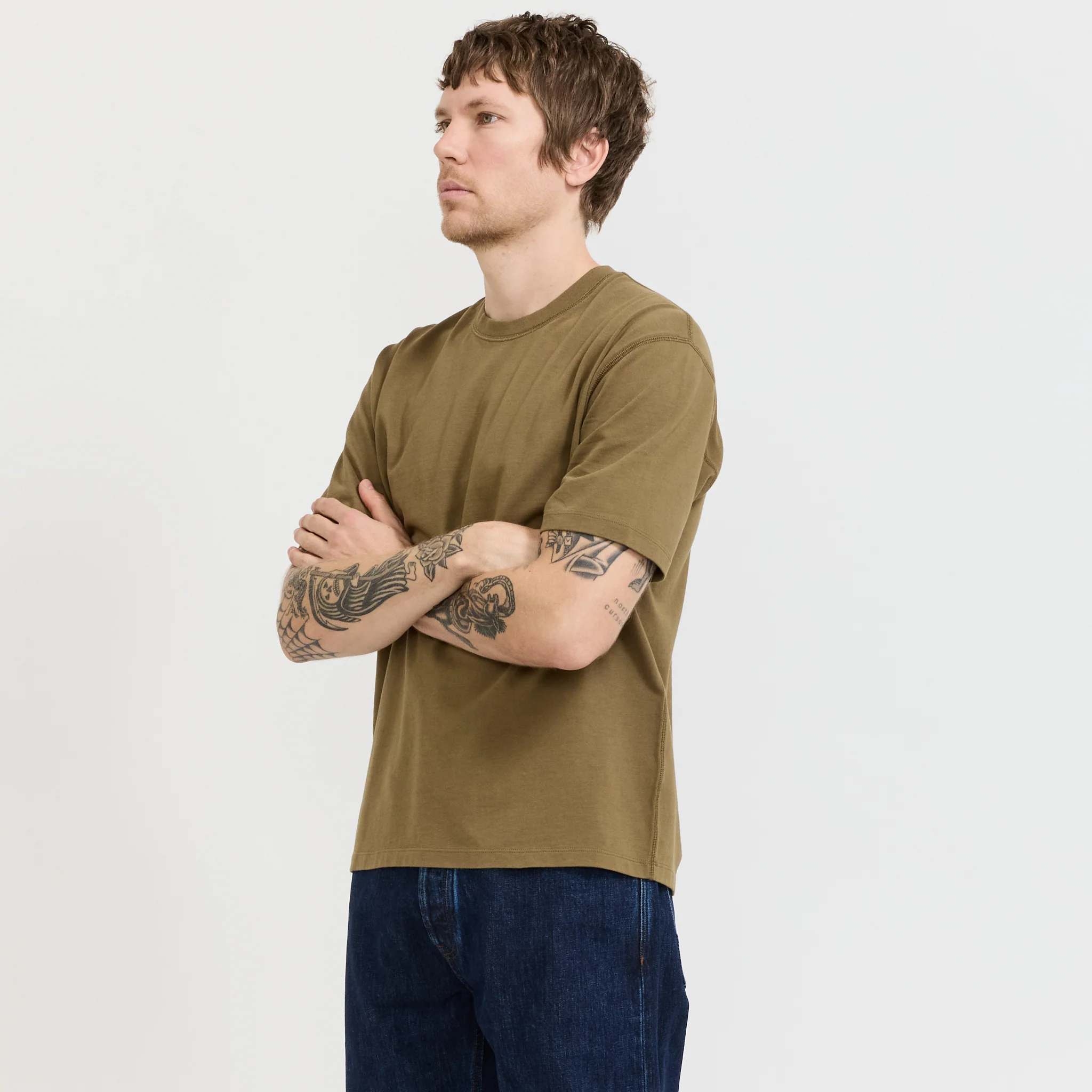 Tea Time Back Print Hiking Tee Green