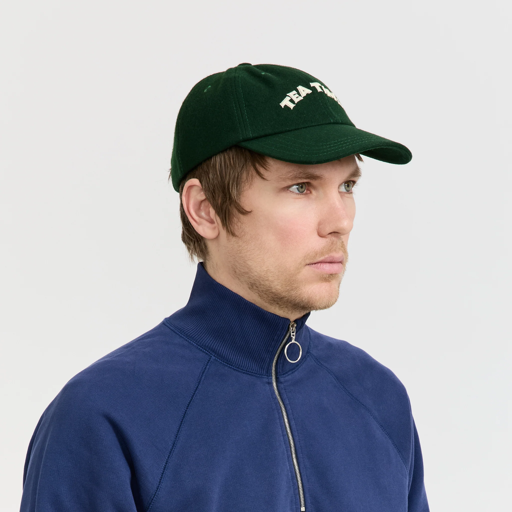 Tea Time Wool Baseball Cap Forest Green - Image 2