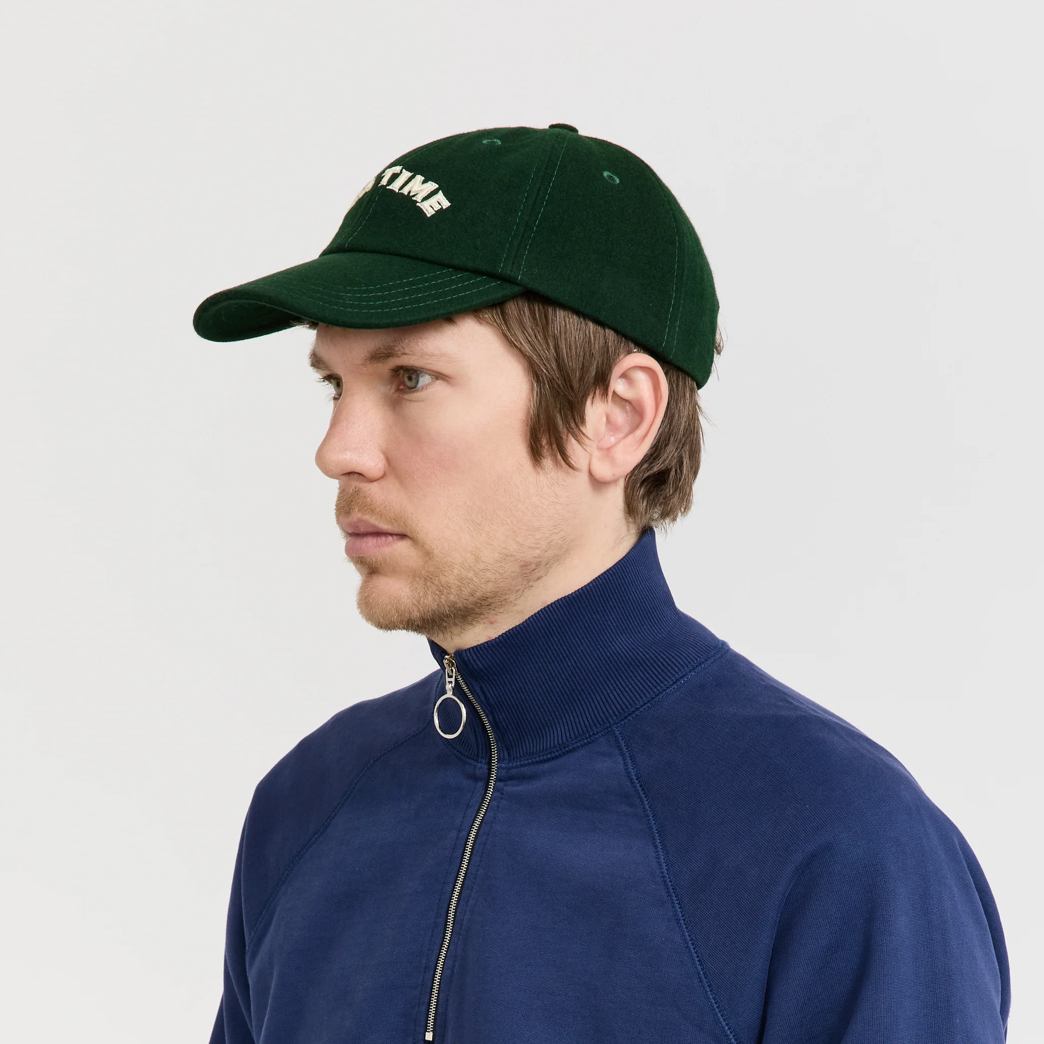 Tea Time Wool Baseball Cap Forest Green - Image 3