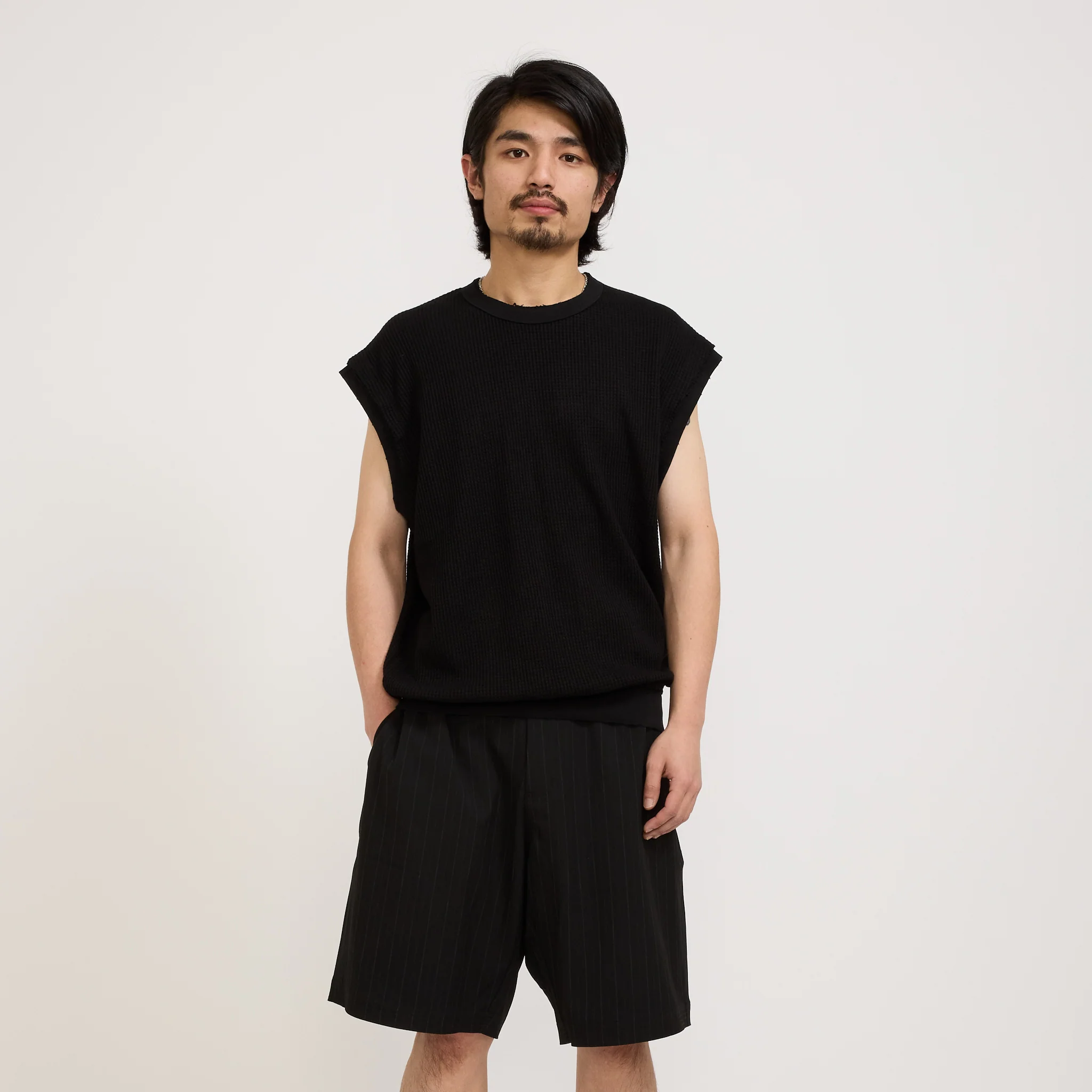 Thrashed Waffle Singlet Black