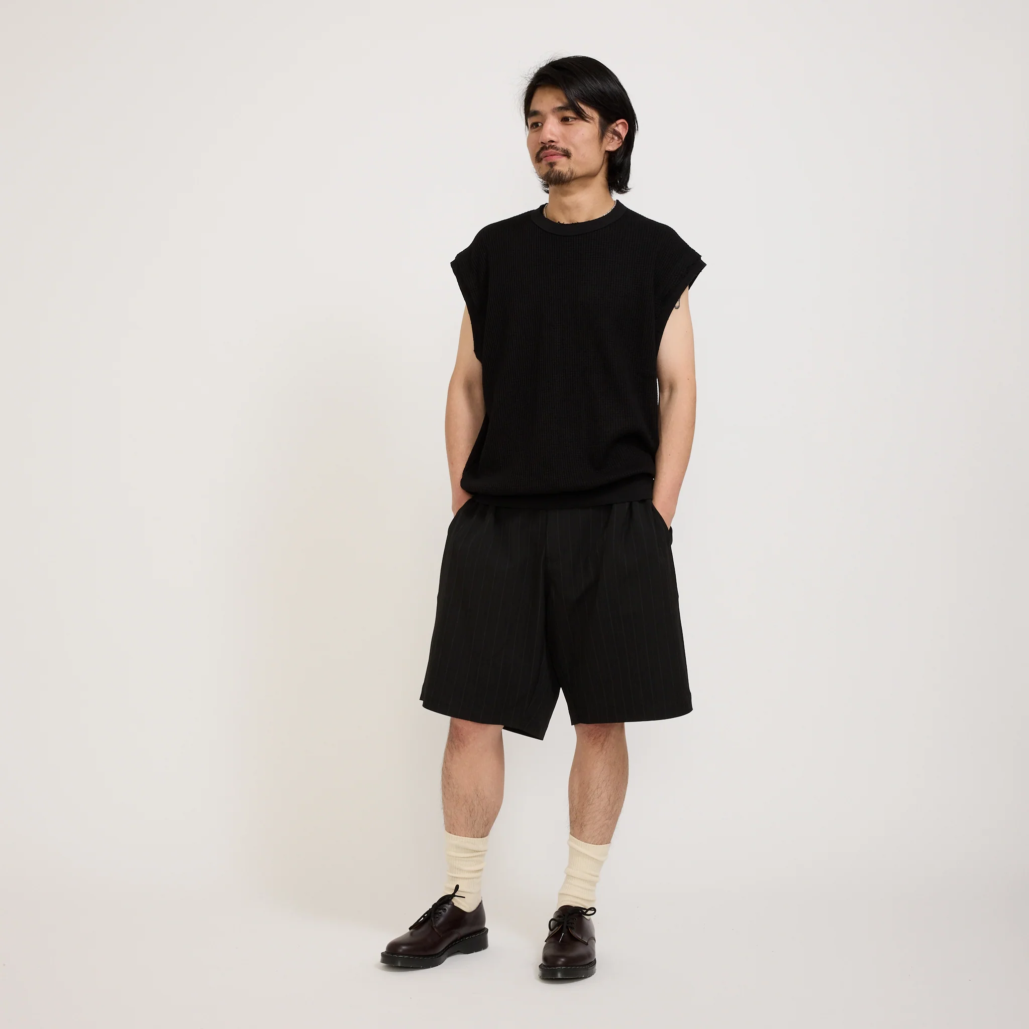 Thrashed Waffle Singlet Black - Image 2