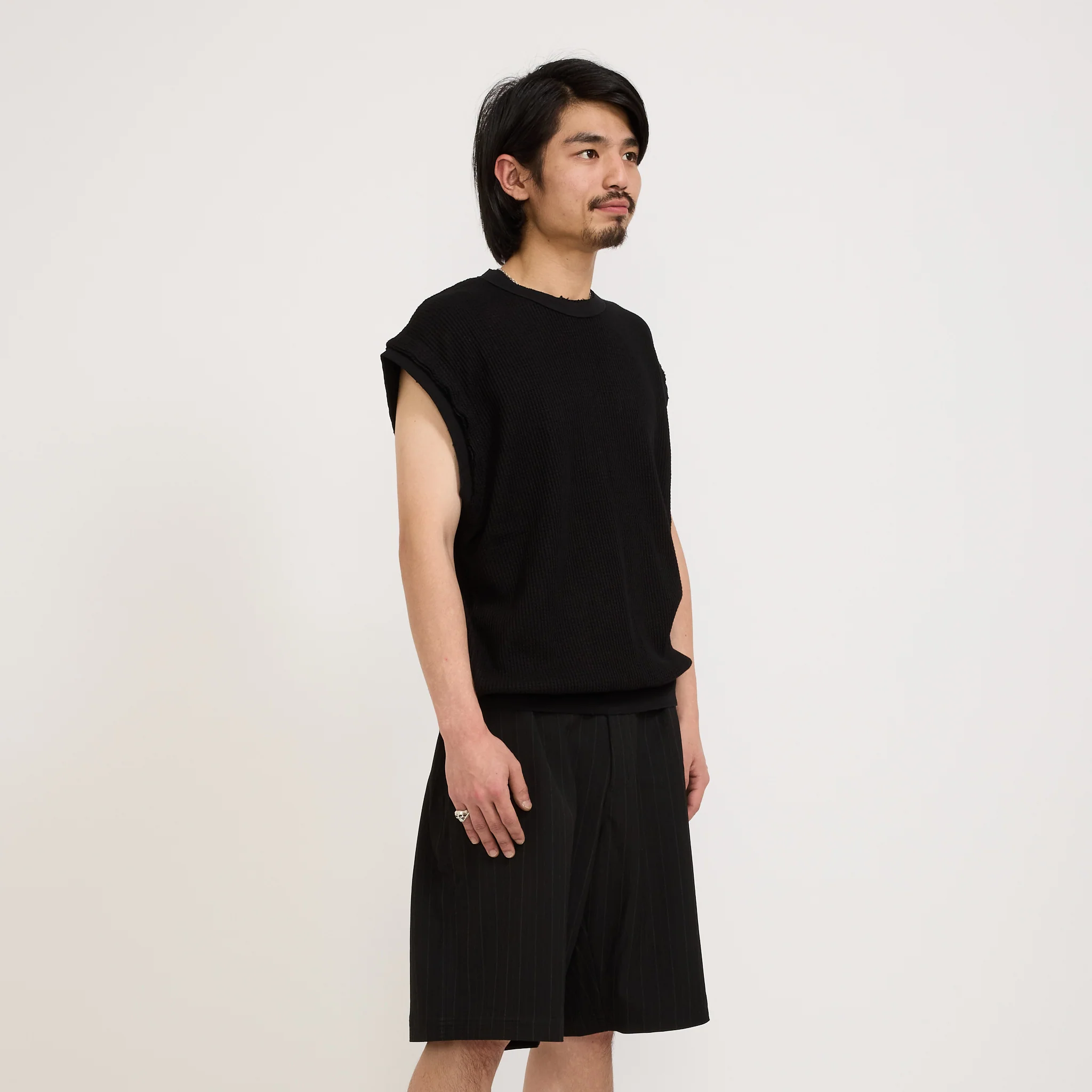 Thrashed Waffle Singlet Black - Image 3