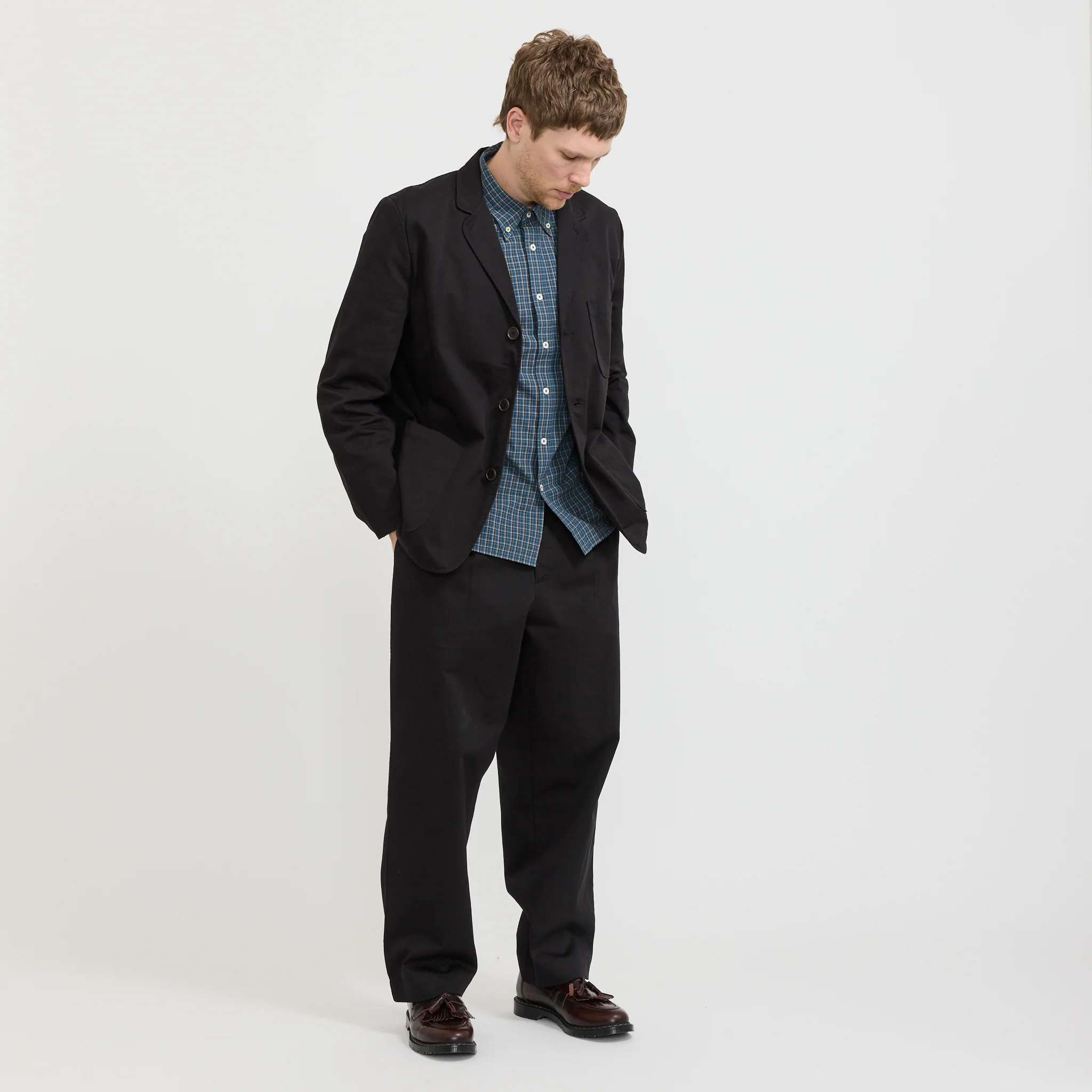Three Button Jacket Twill Black - Image 2