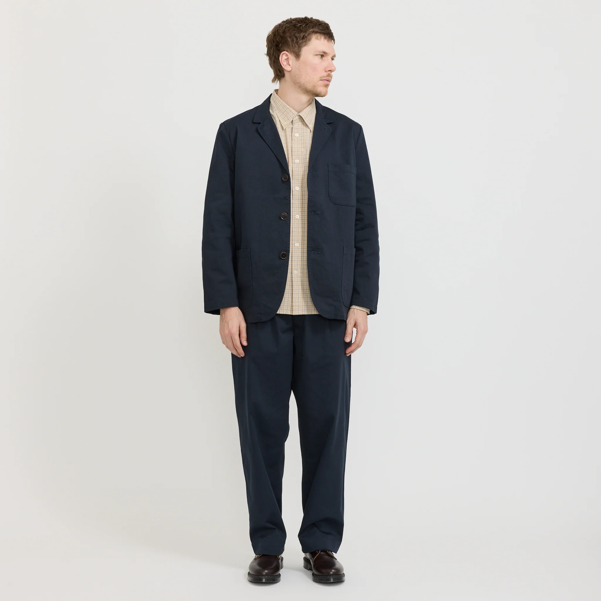 Three Button Jacket Twill Navy - Image 2