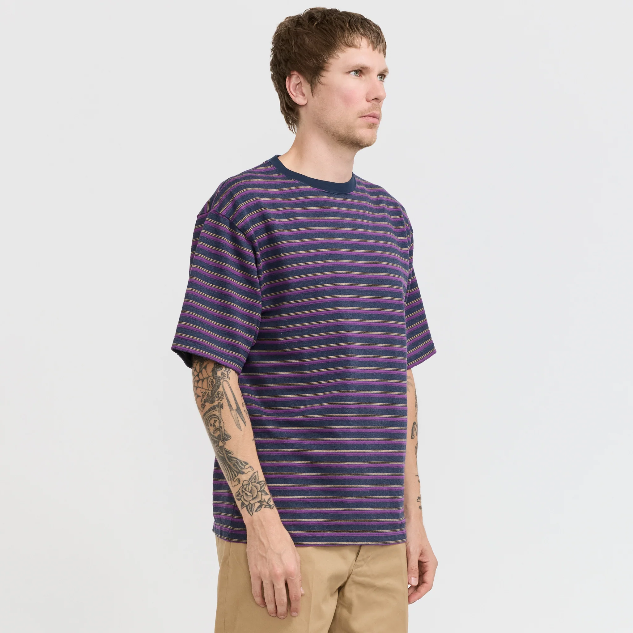 Tucker Striped Tee Navy - Image 3