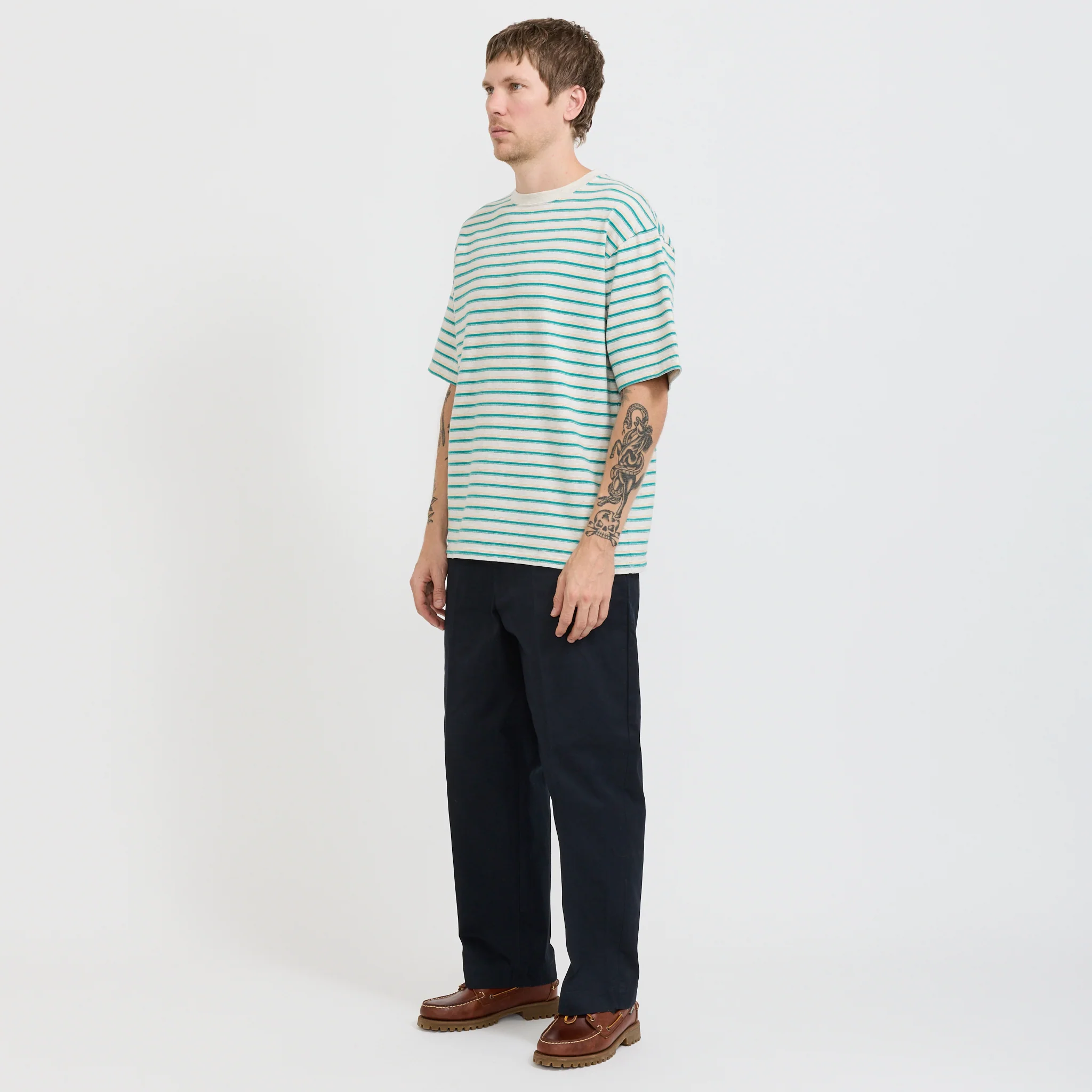 Tucker Striped Tee Oatmeal - Image 6