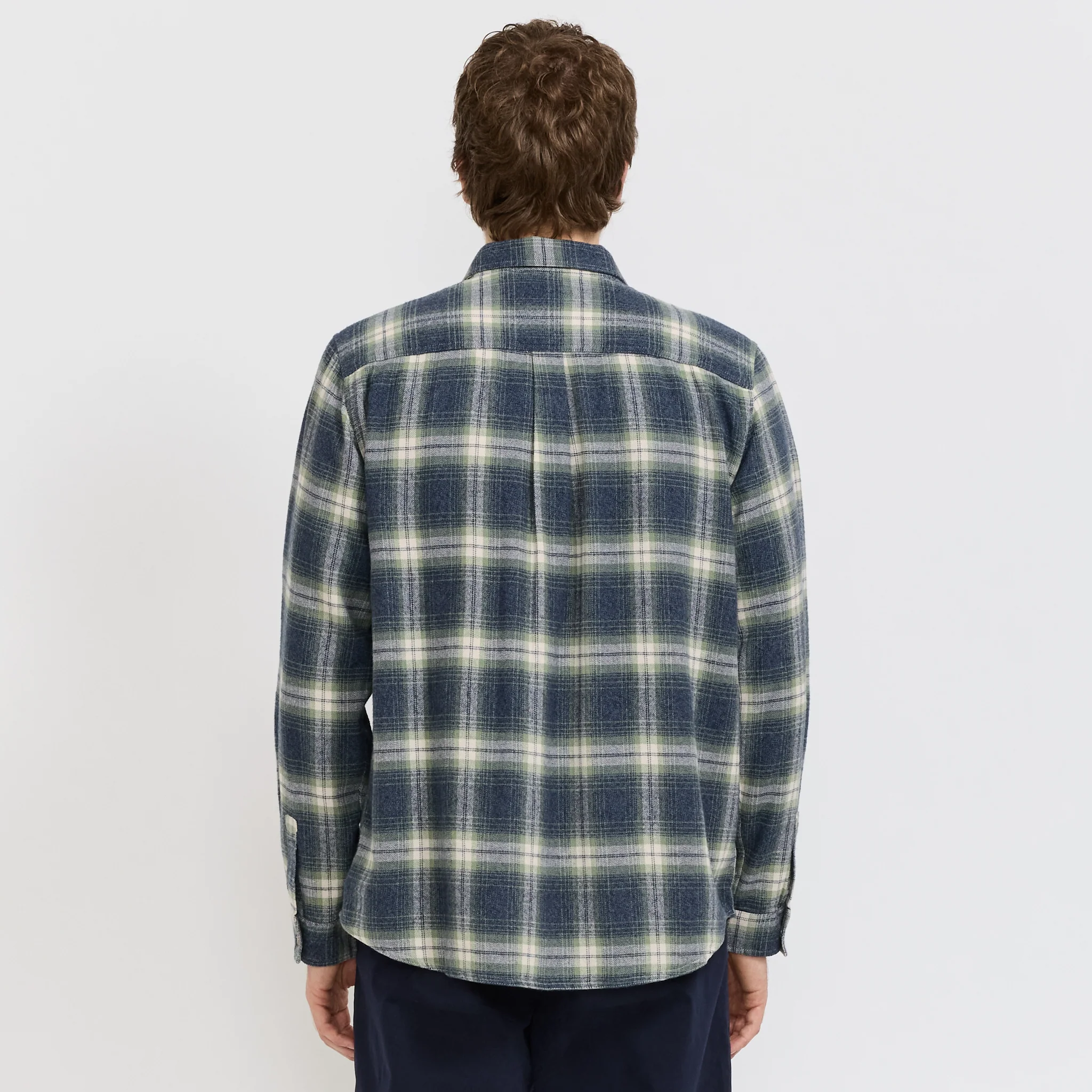 Twin Pocket Flannel Shirt Blue Multi - Image 4
