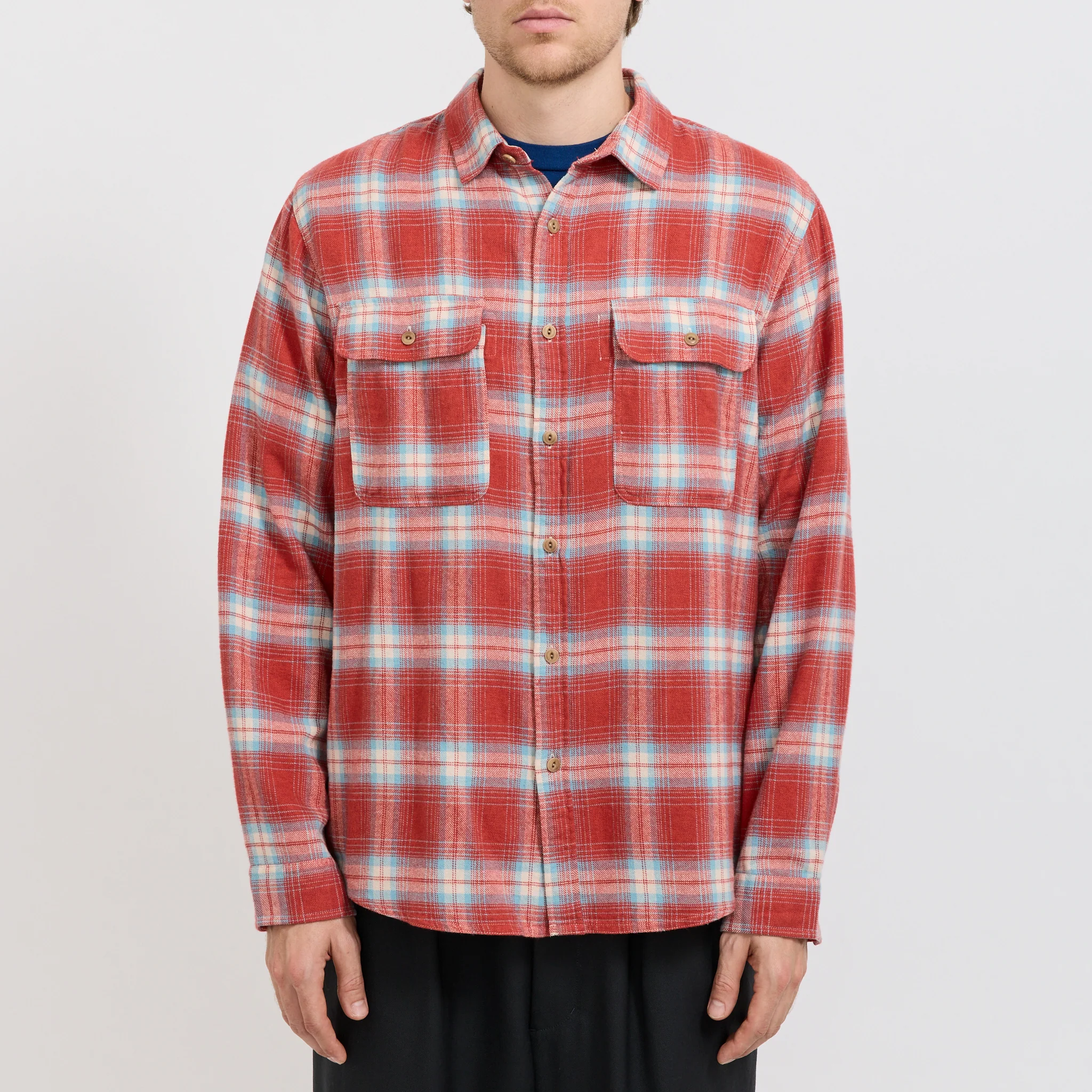 Twin Pocket Flannel Shirt Red Multi - Image 5