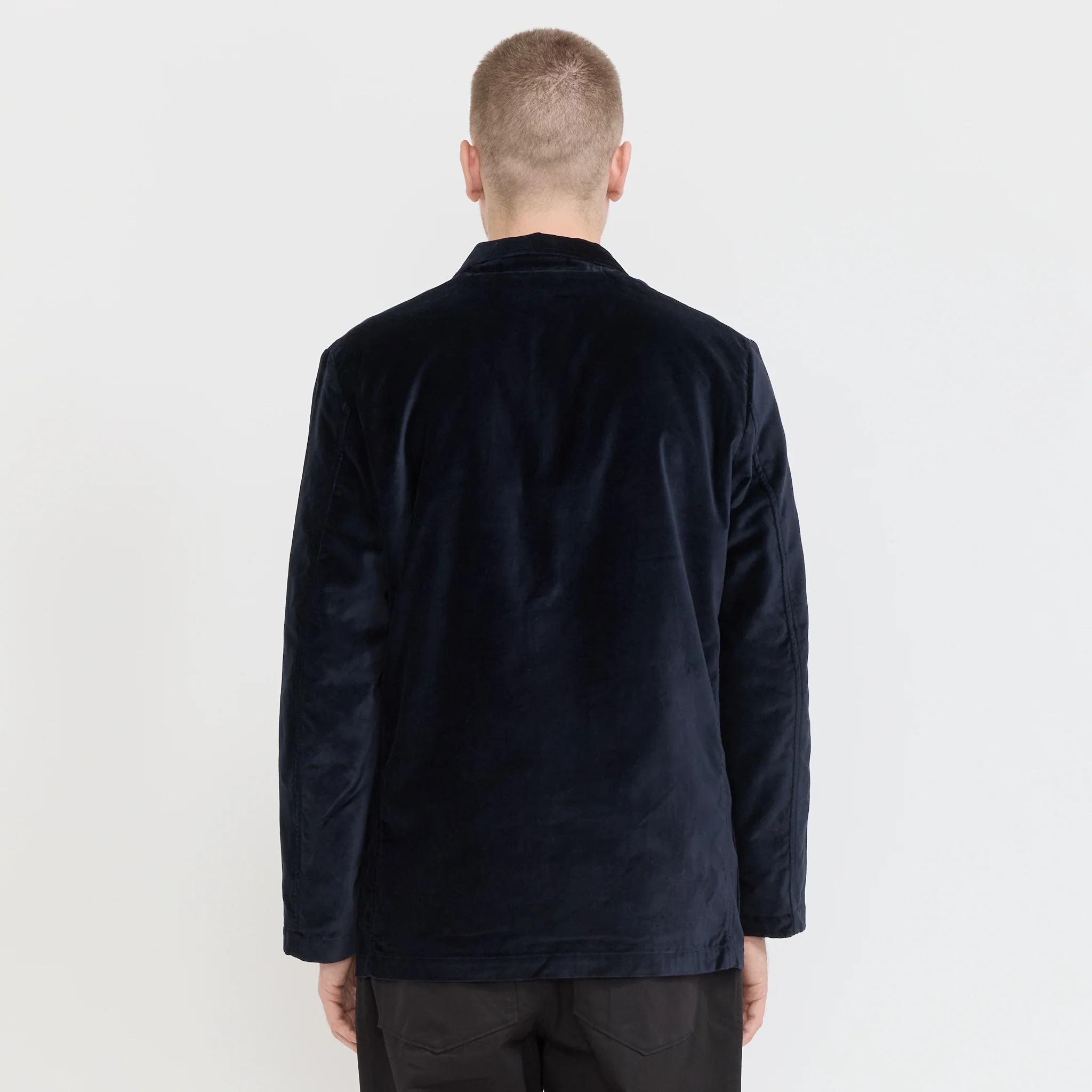 Two Button Jacket Velveteen Navy - Image 6