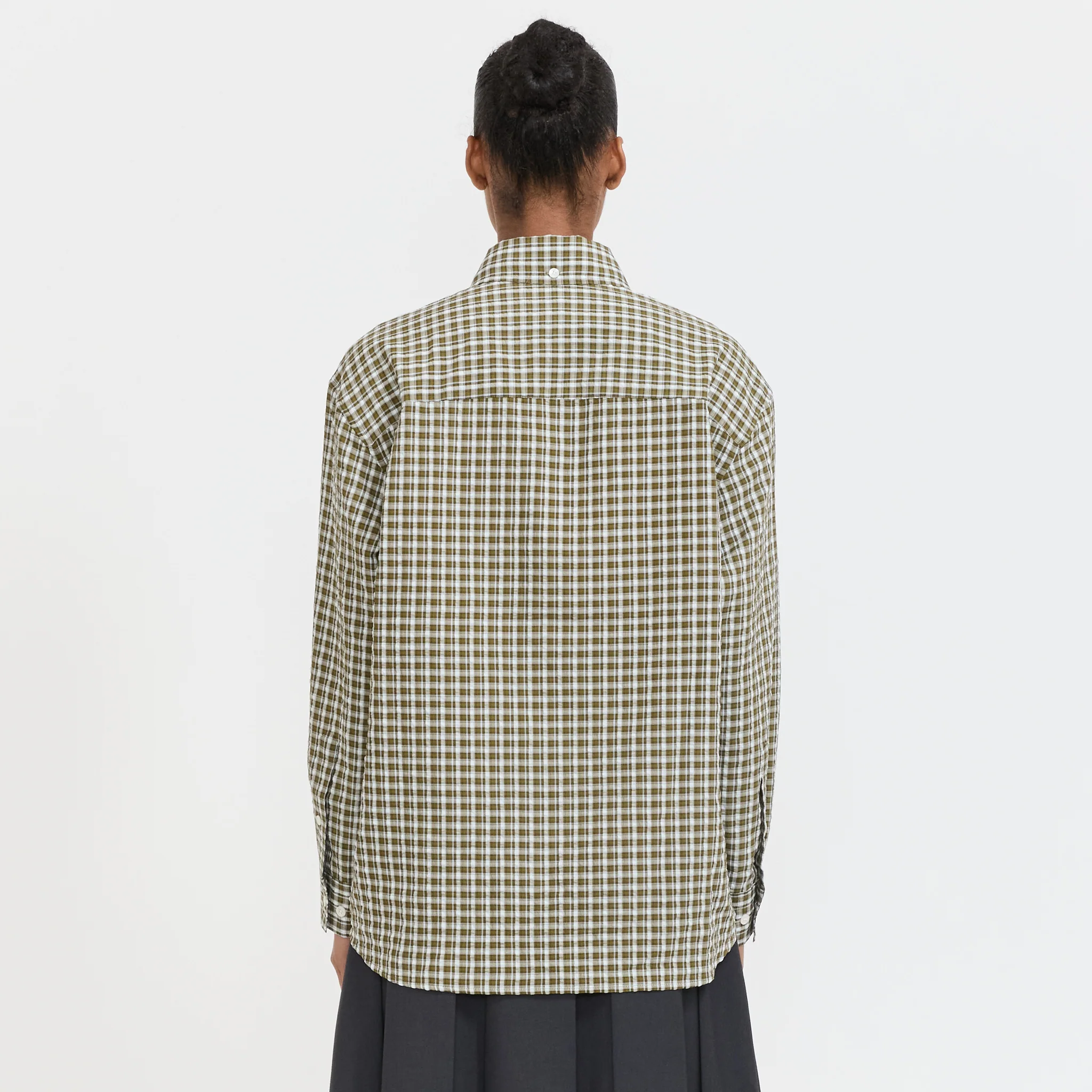 Unisex Oversized BD Checked Khaki Green Check - Image 4