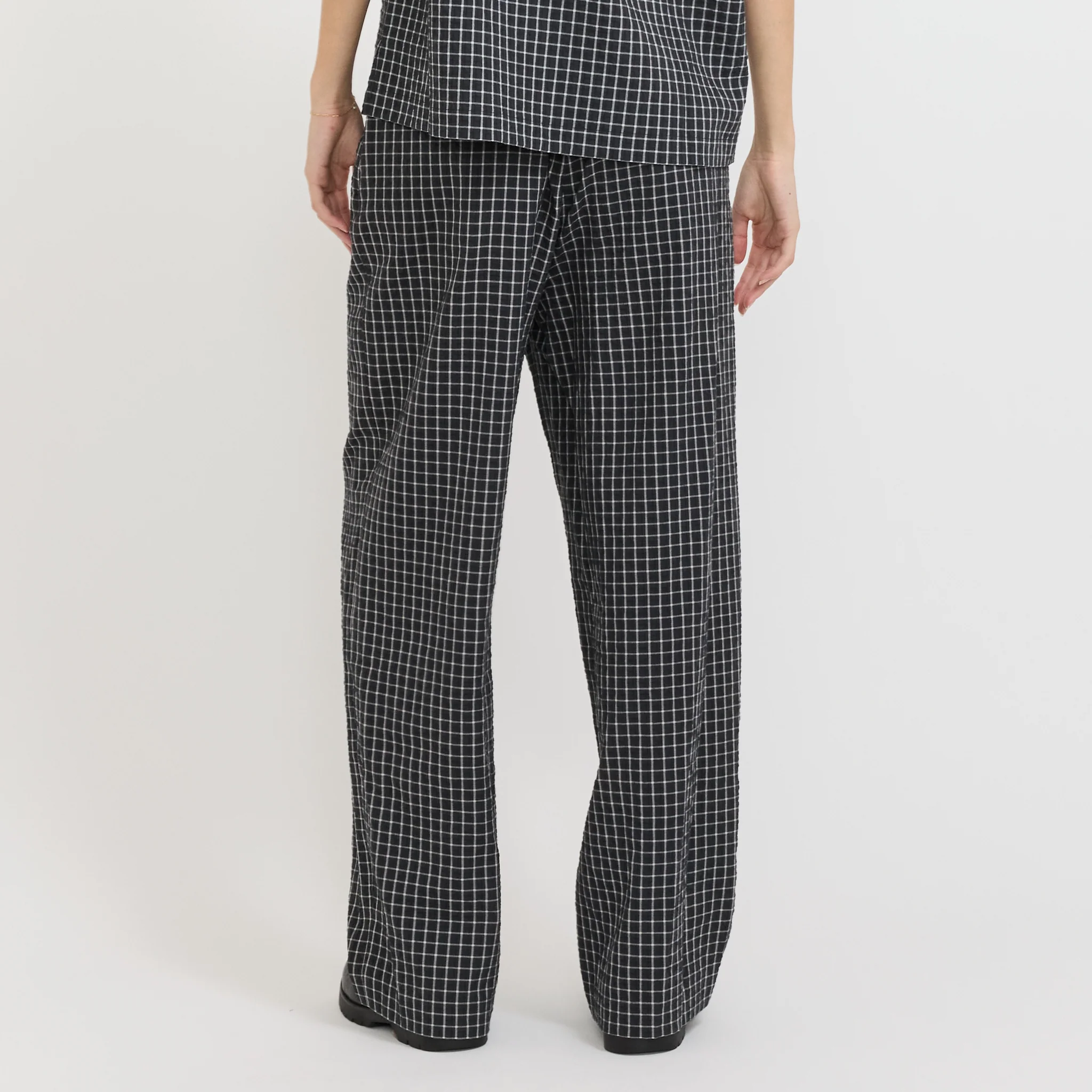 Unisex Pajama Slacks Black Check - Image 4