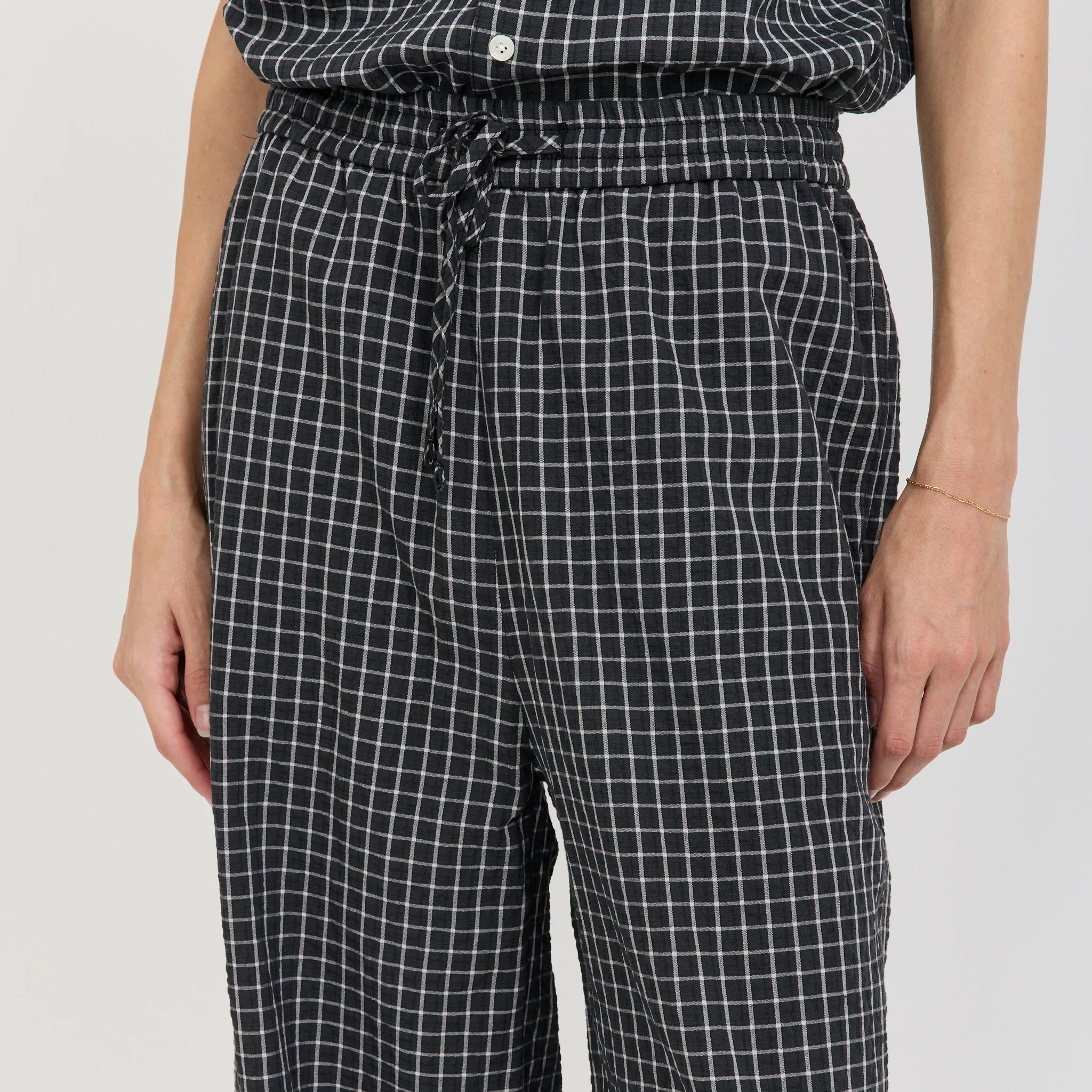 Unisex Pajama Slacks Black Check - Image 5