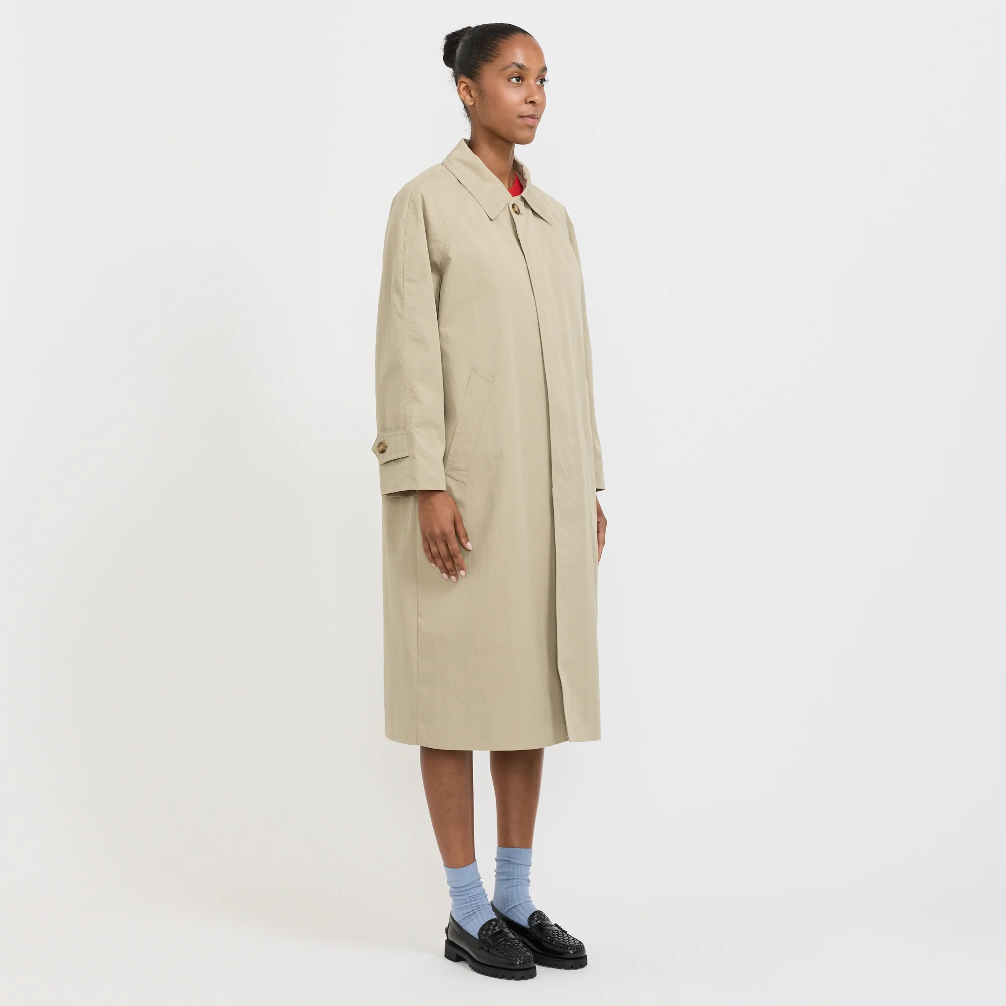 Unisex Refined Mac Coat Khaki - Image 3