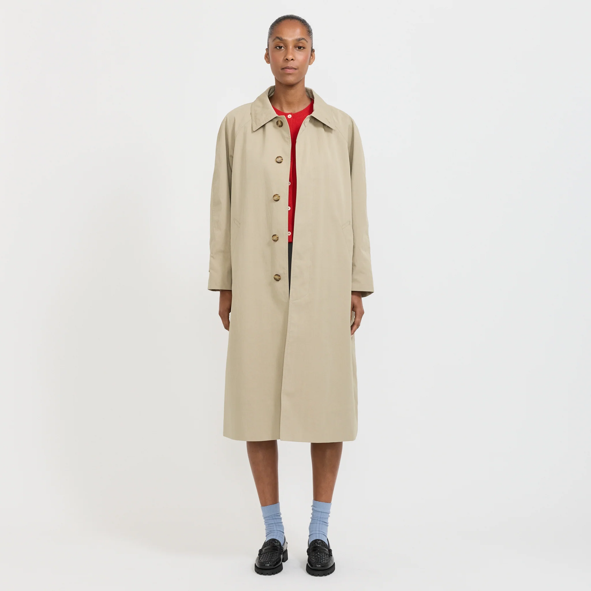 Unisex Refined Mac Coat Khaki - Image 5