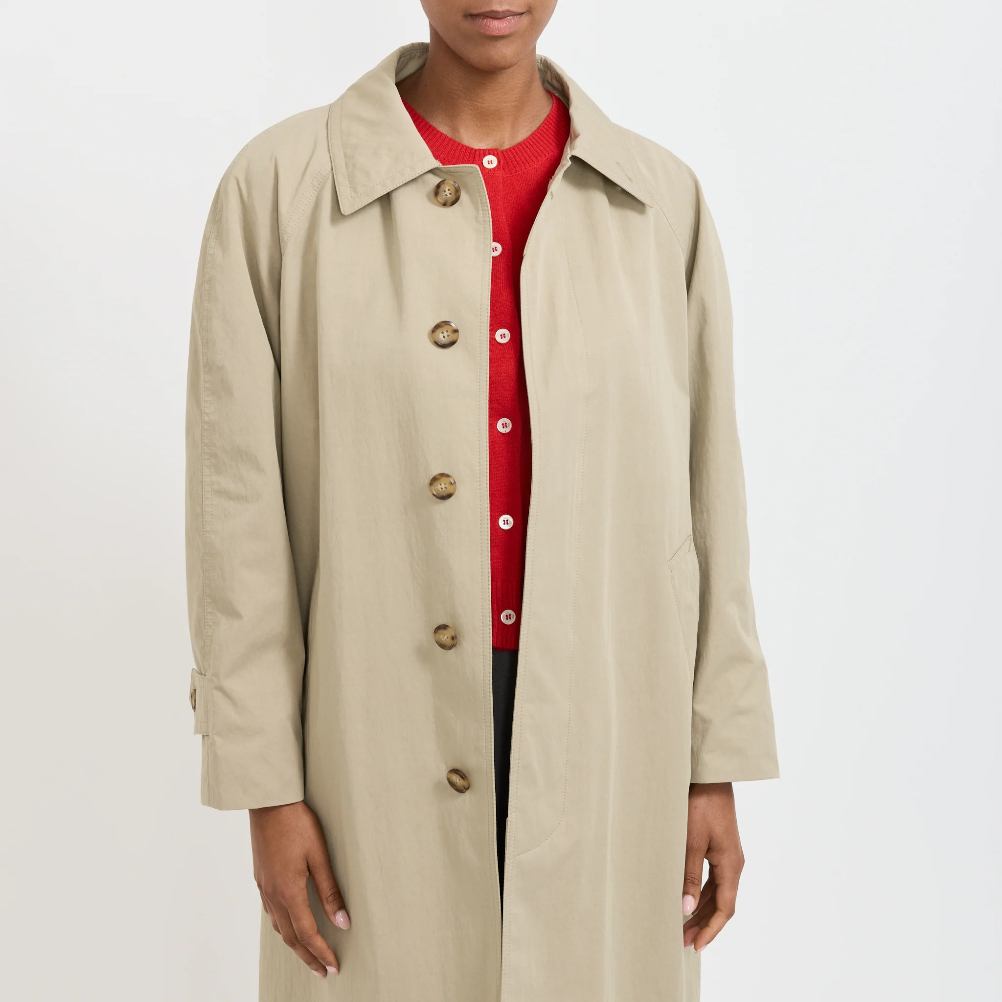 Unisex Refined Mac Coat Khaki - Image 7