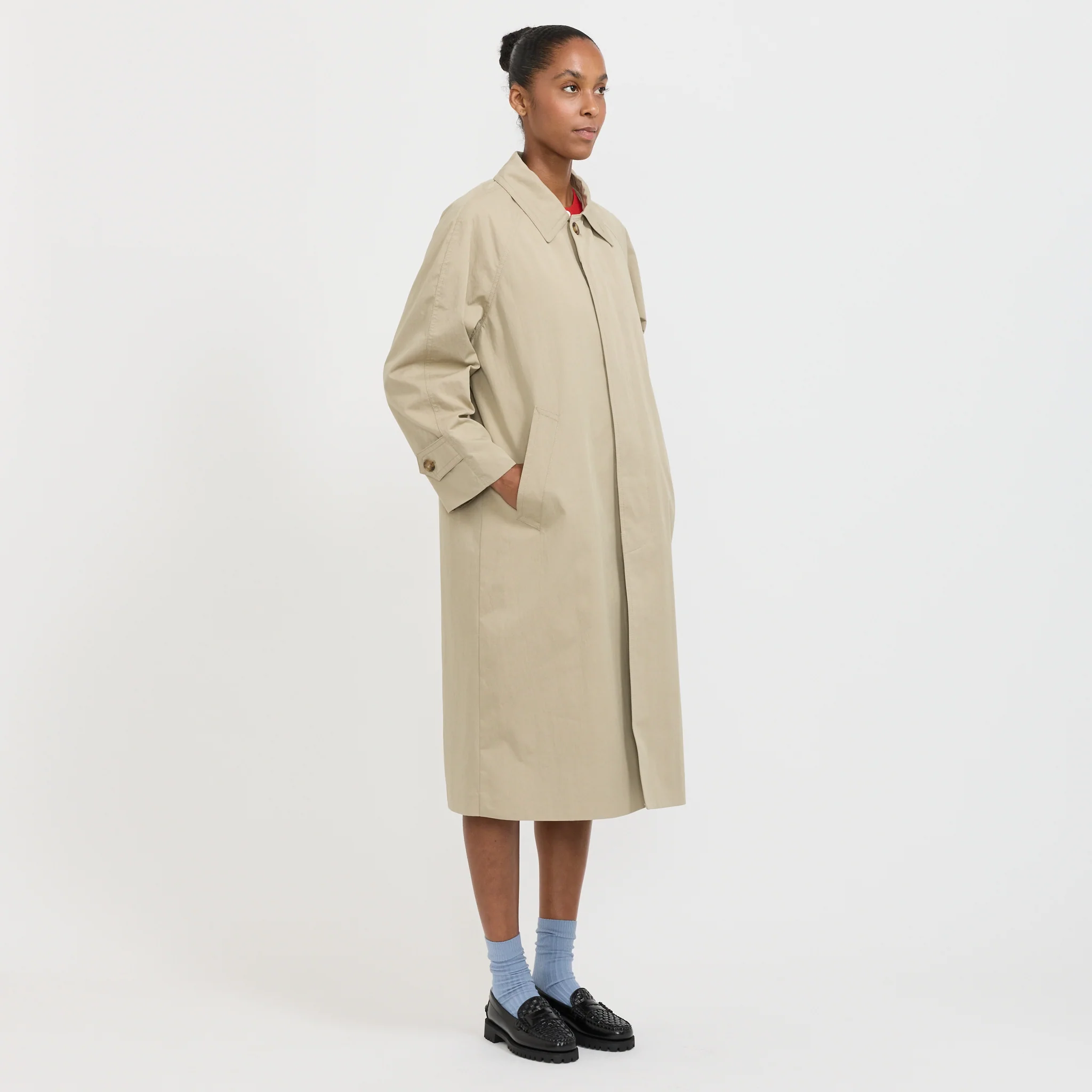 Unisex Refined Mac Coat Khaki - Image 8