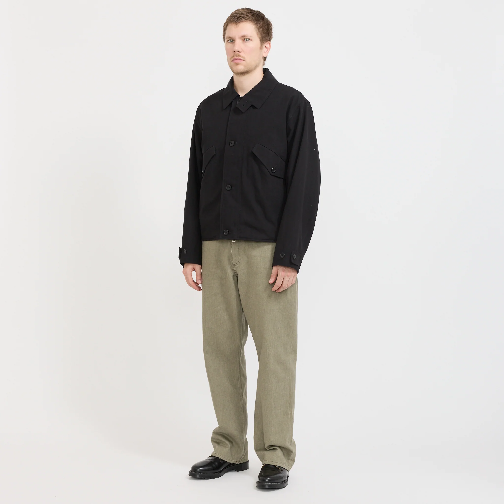 Vandel Herringbone Twill Flight Jacket All Black - Image 9