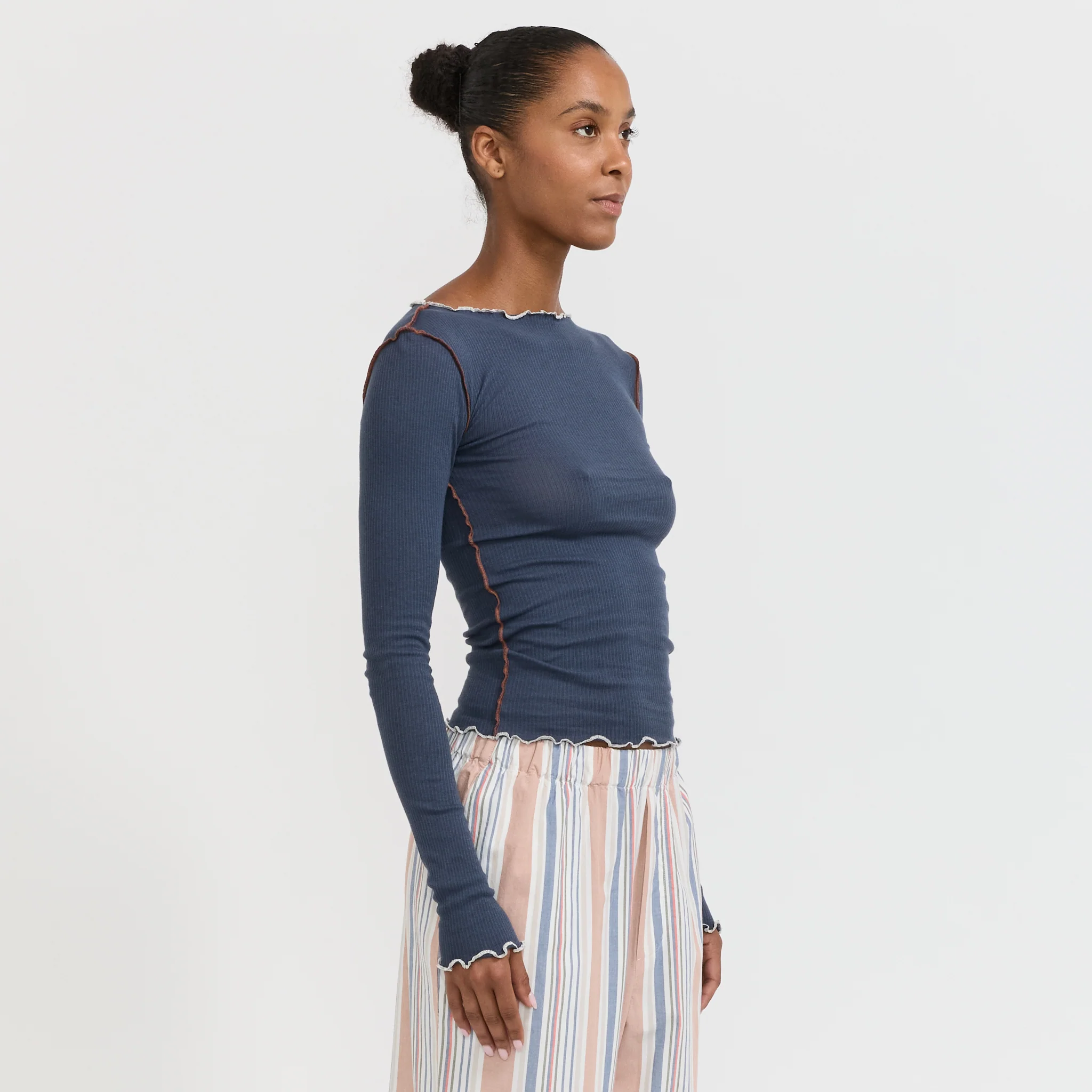 Vein Long Sleeve Tee Preston Blue - Image 3