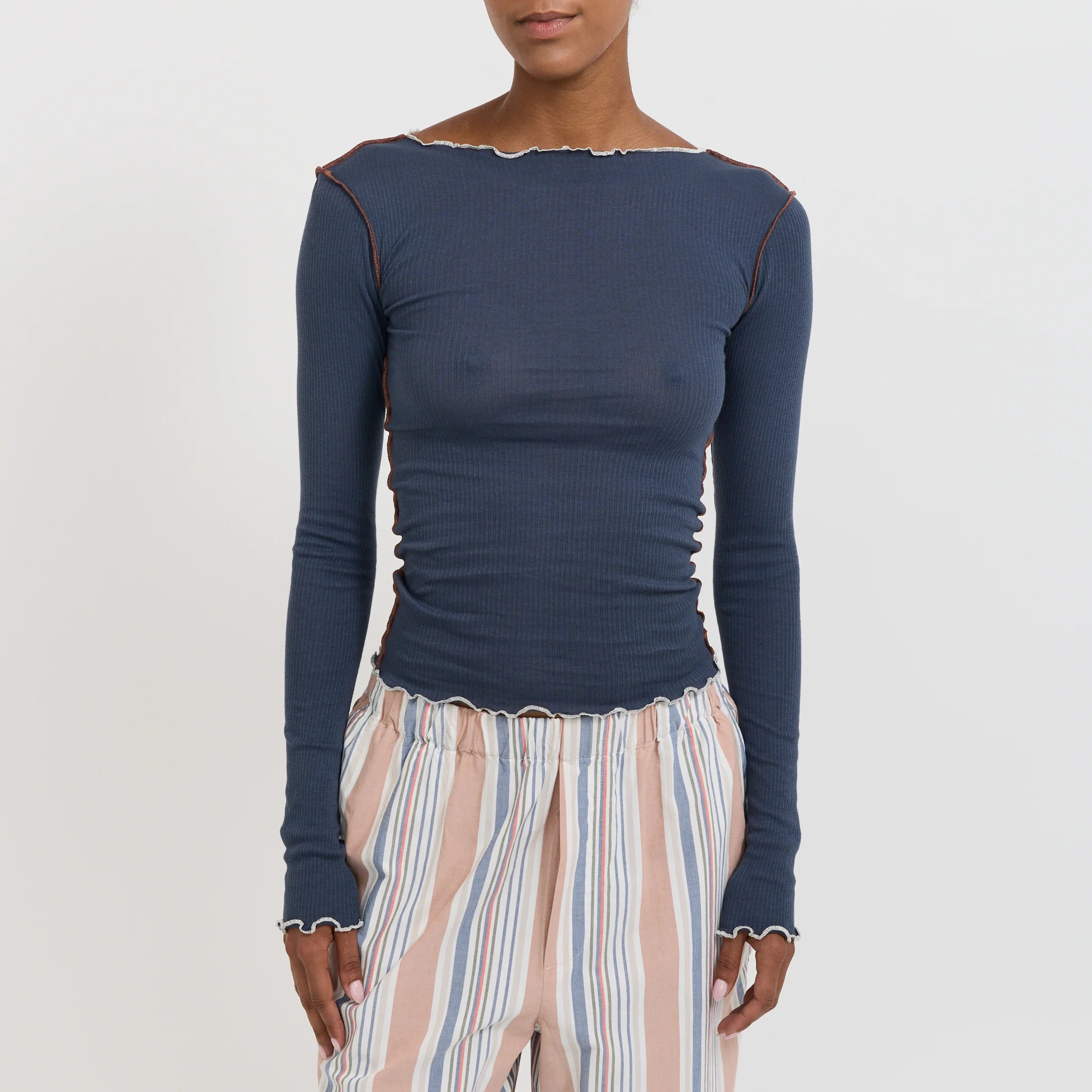 Vein Long Sleeve Tee Preston Blue - Image 5