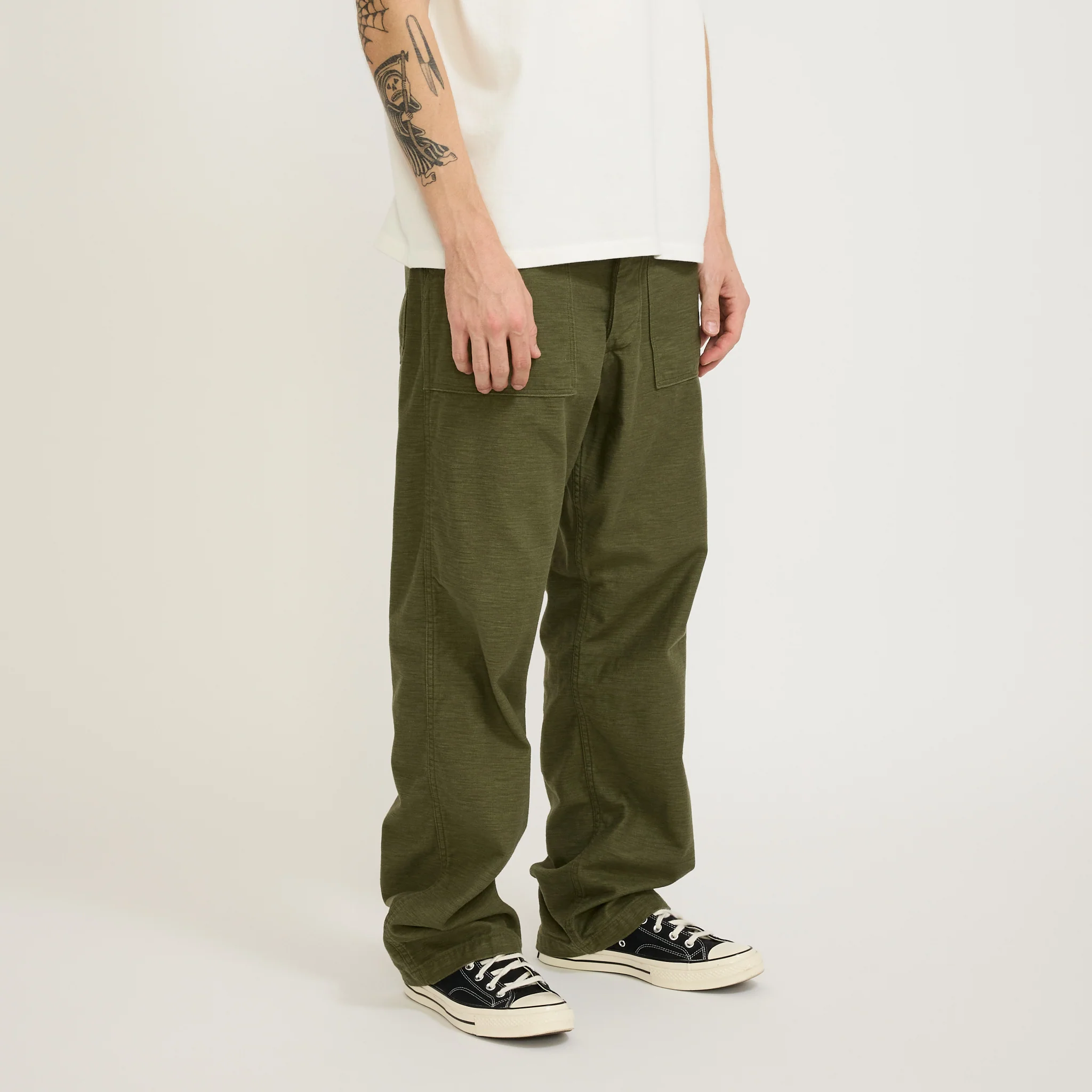Vintage Fit Fatigue Pants Dark Olive - Image 3