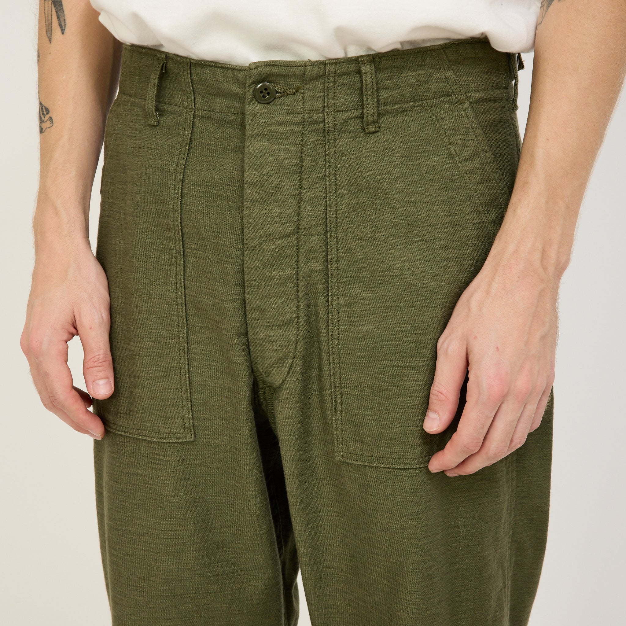 Vintage Fit Fatigue Pants Dark Olive - Image 5