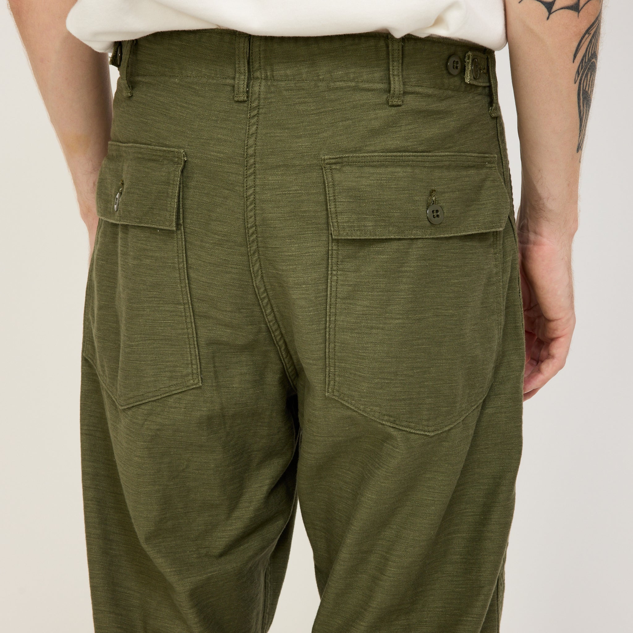 Vintage Fit Fatigue Pants Dark Olive - Image 6