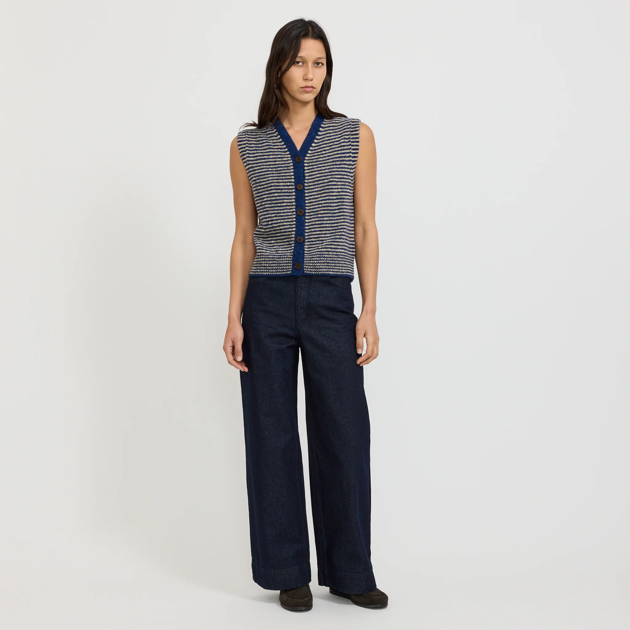 Wide Leg Denim Trousers Indigo - Image 2
