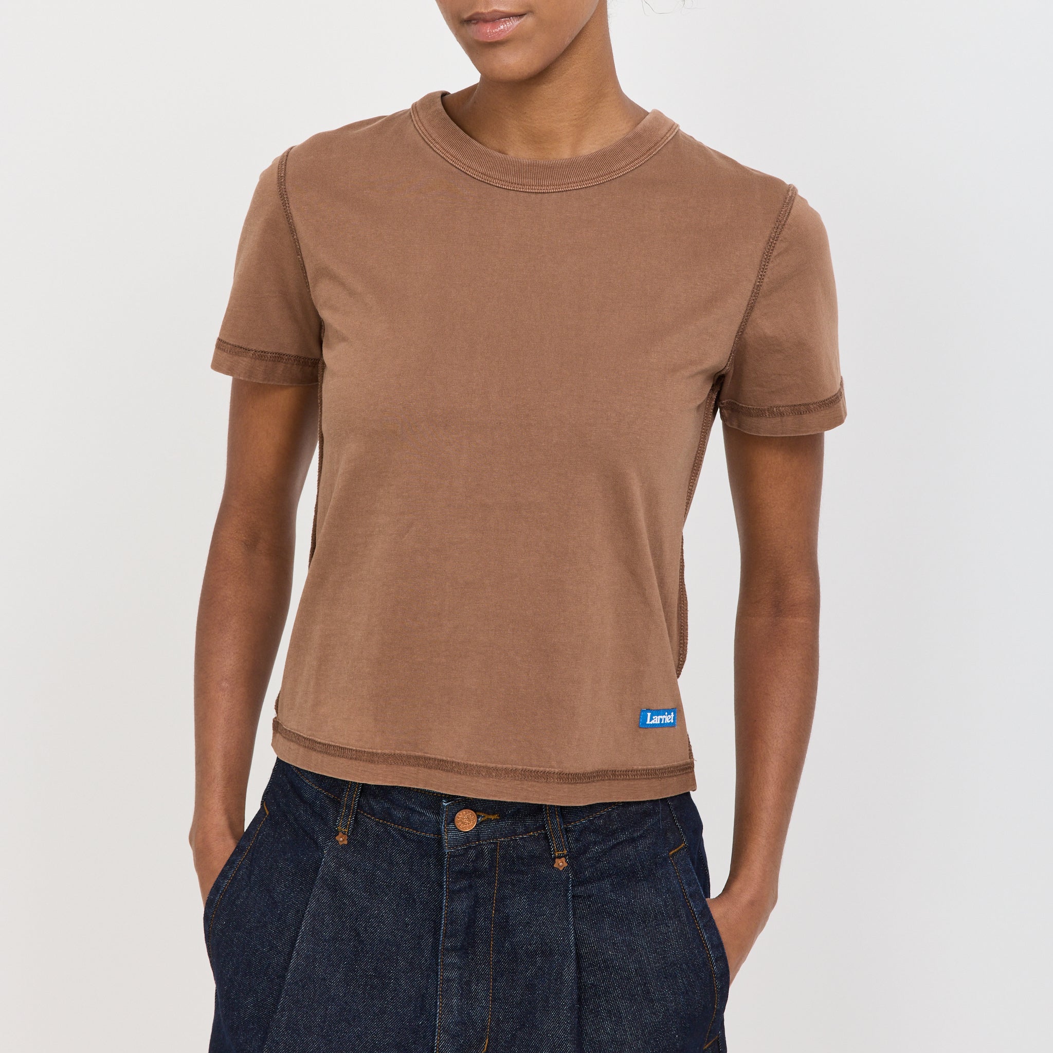 Womens Blind Tee Brown - Image 5