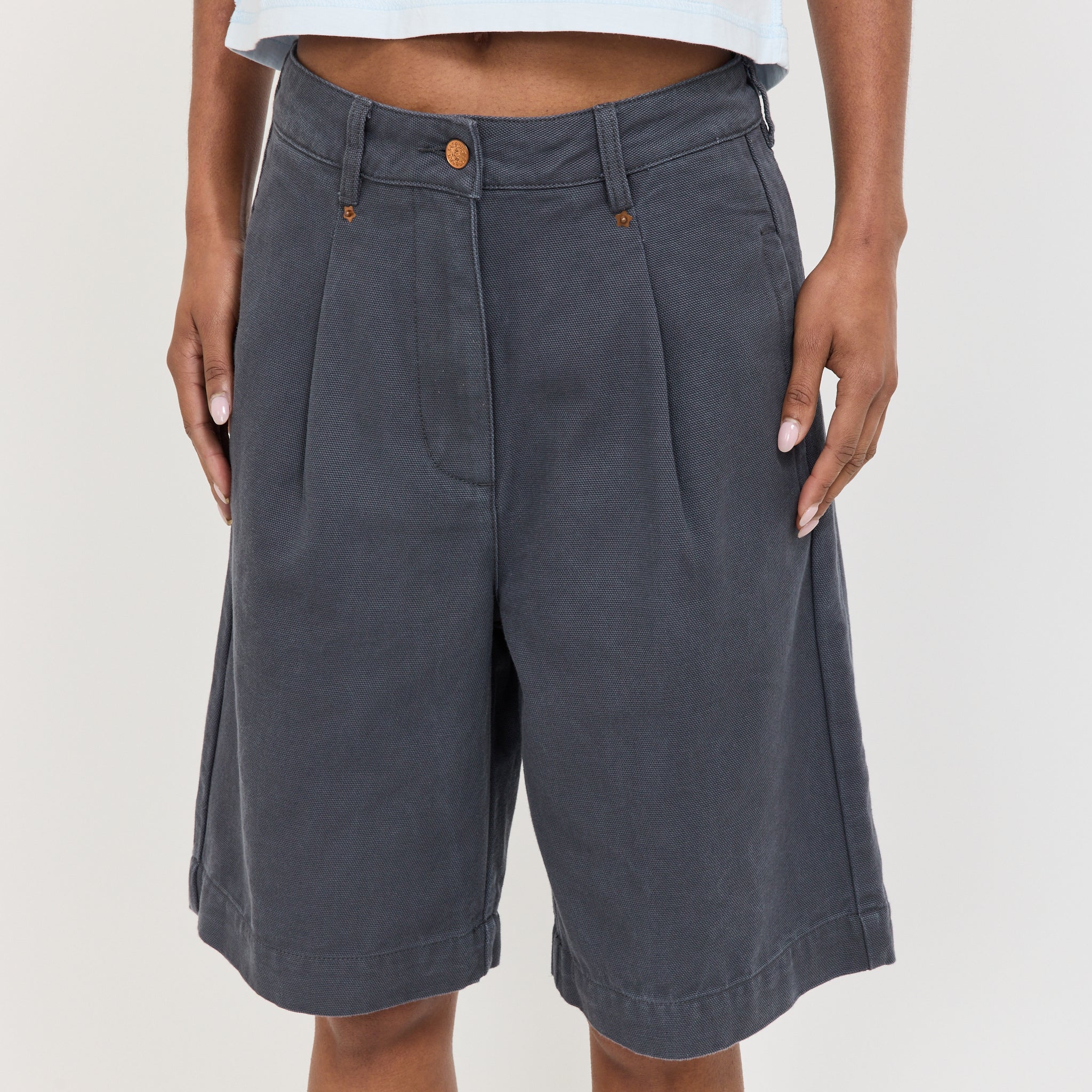 Womens Chino Short Charcoal - Image 5