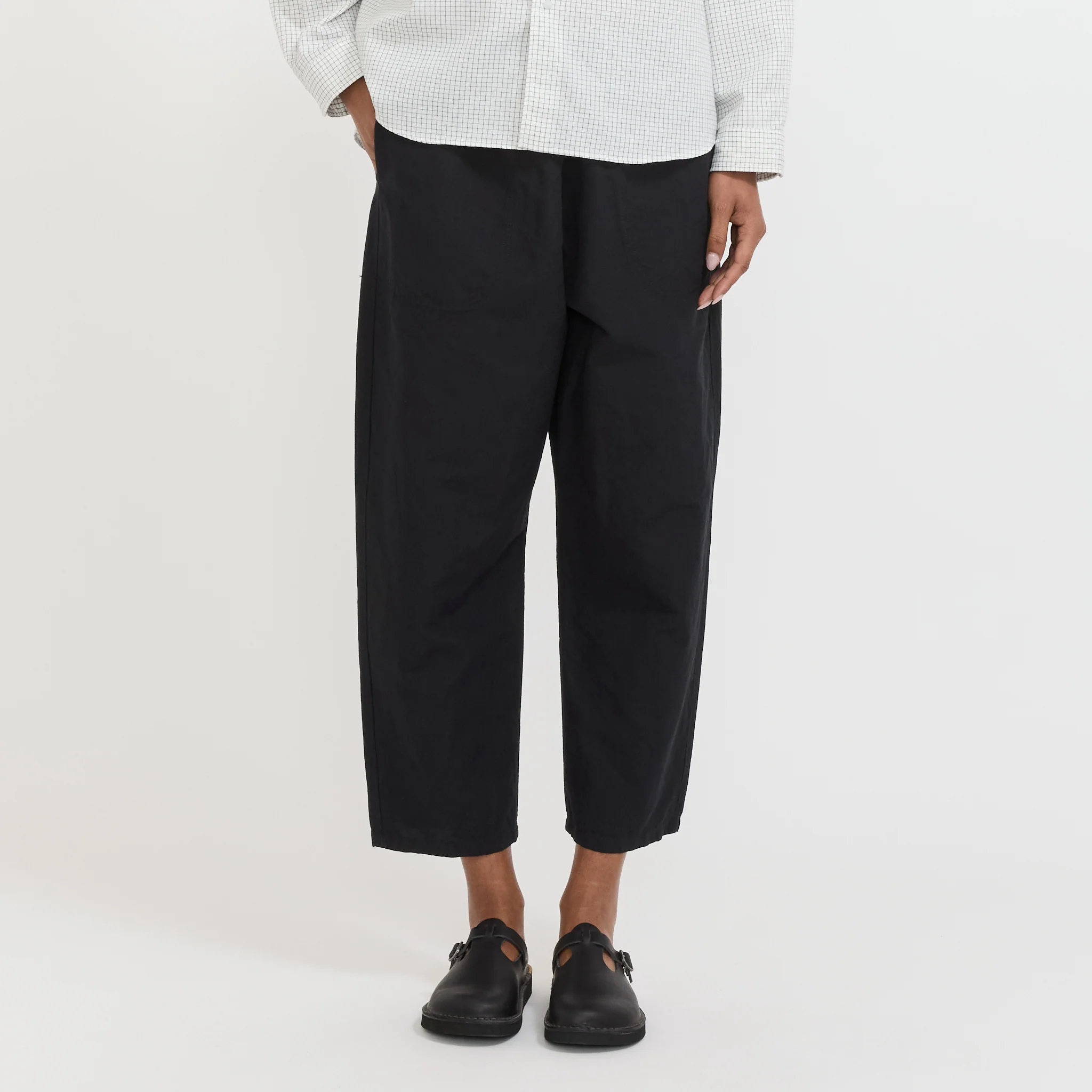 Womens Easy Pants Cotton/Linen Weather Cloth Black
