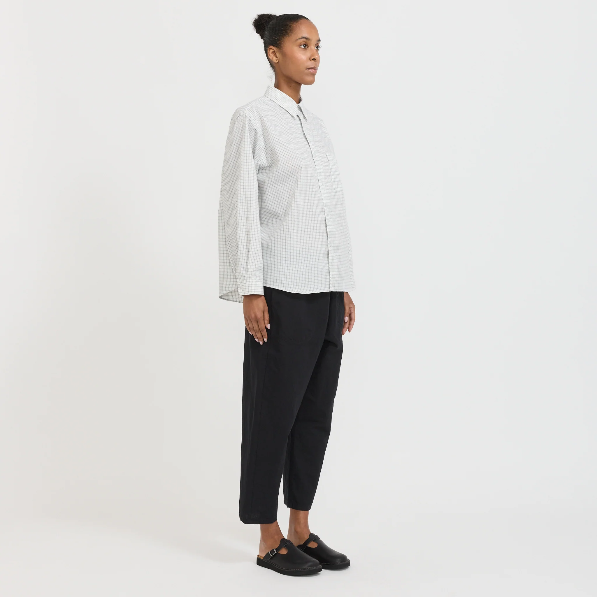 Womens Easy Pants Cotton/Linen Weather Cloth Black - Image 2