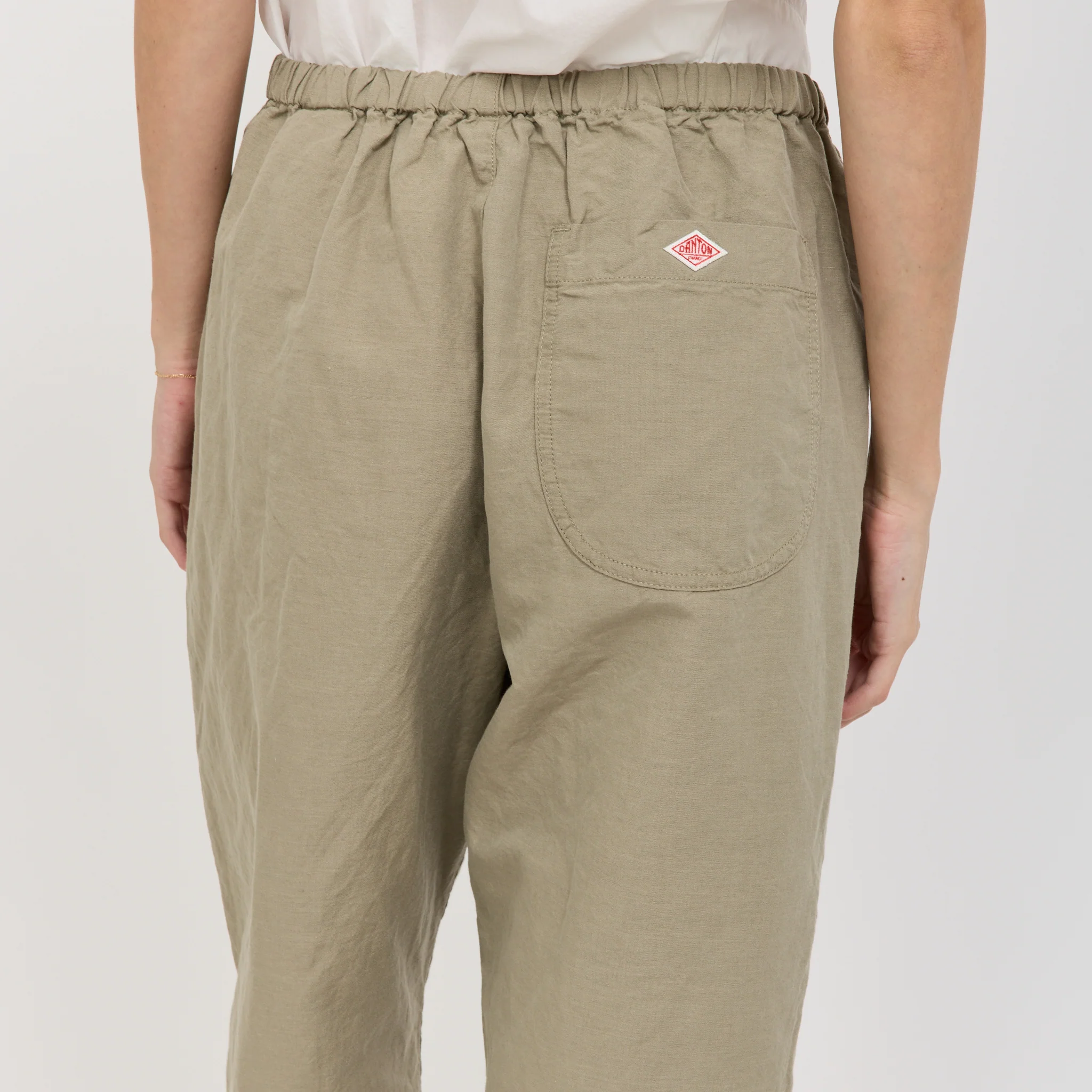 Womens Easy Pants Cotton/Linen Weather Cloth Olive - Image 6