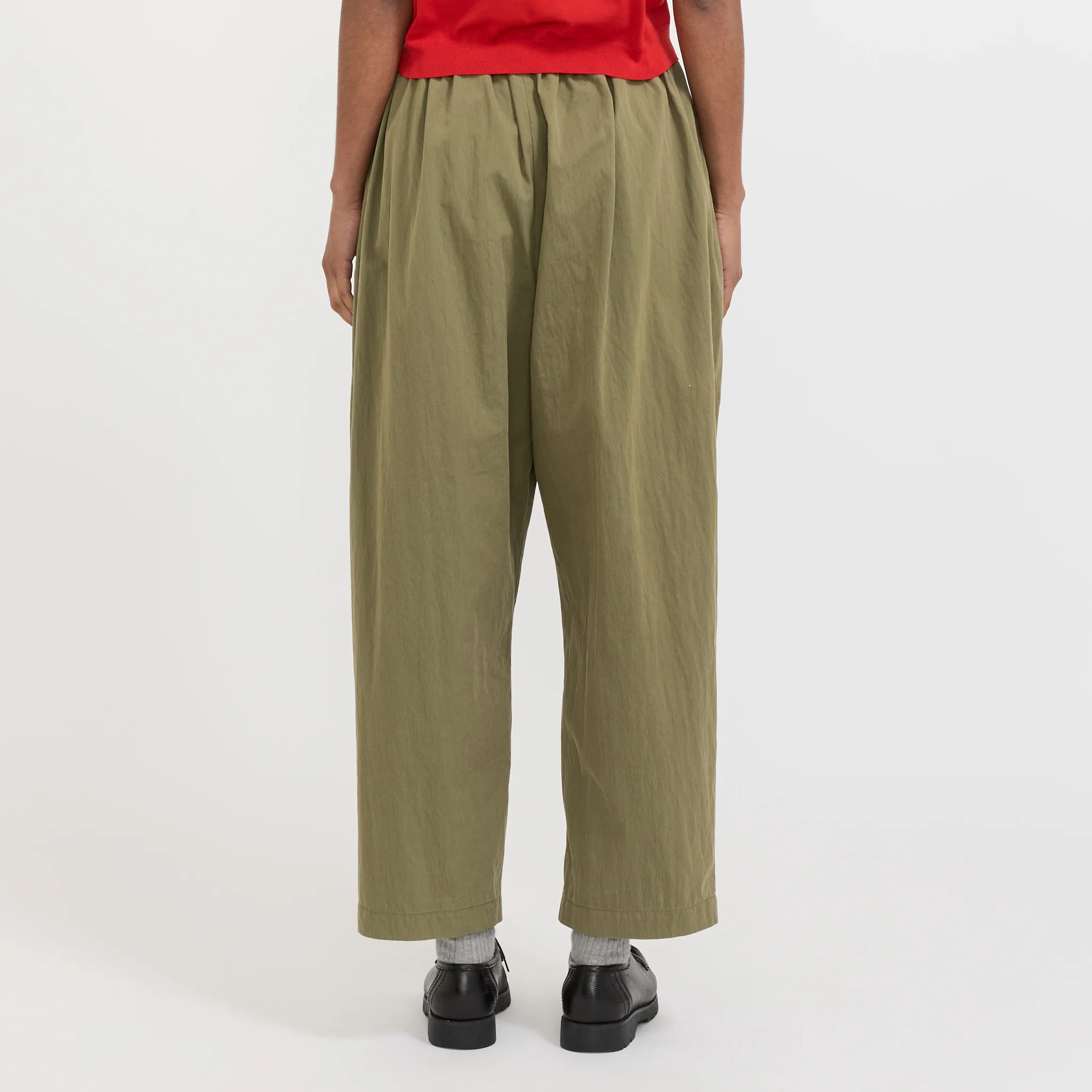 Womens Easy Pants Cotton/Nylon Twill Olive - Image 4