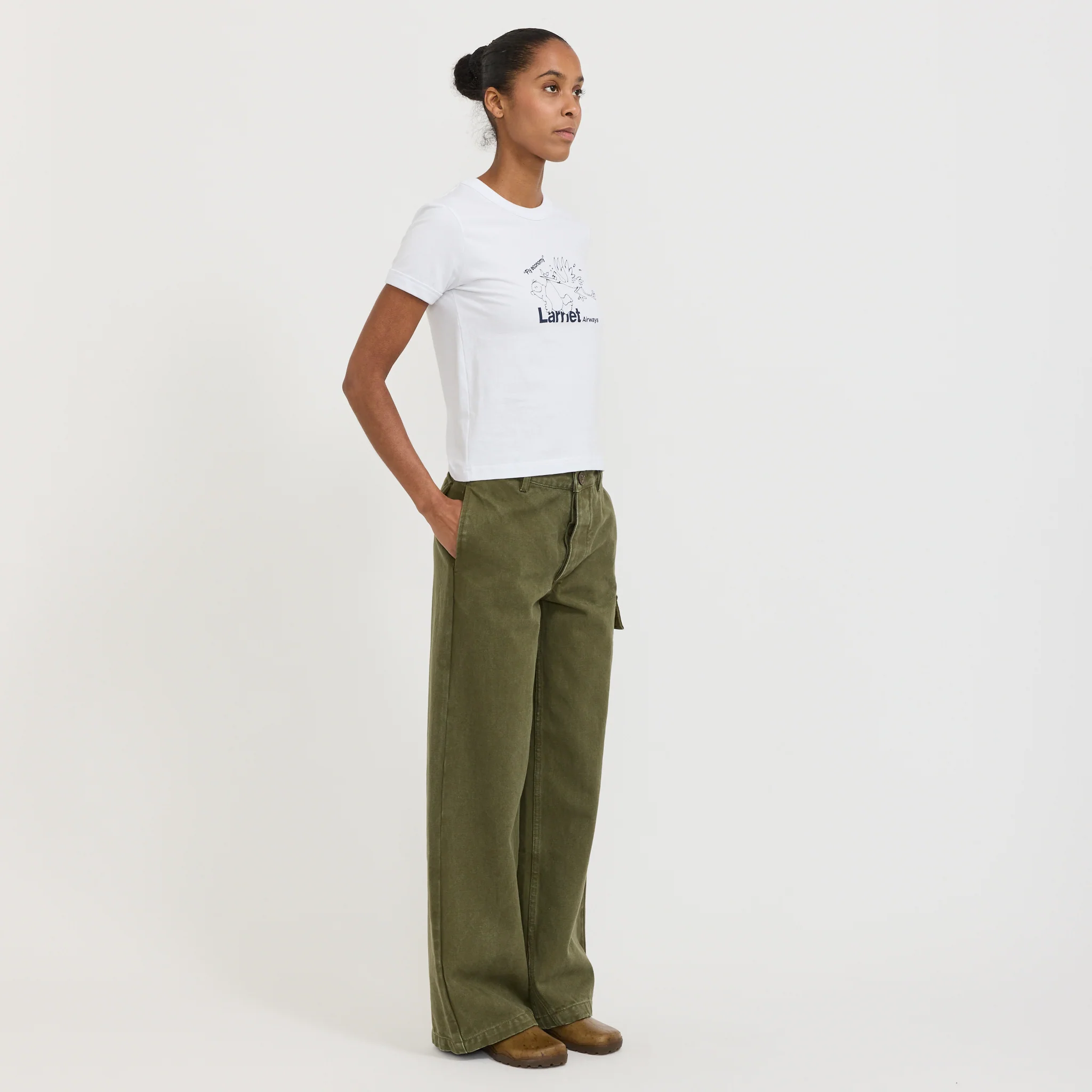 Womens Fly Economy Tee White - Image 2
