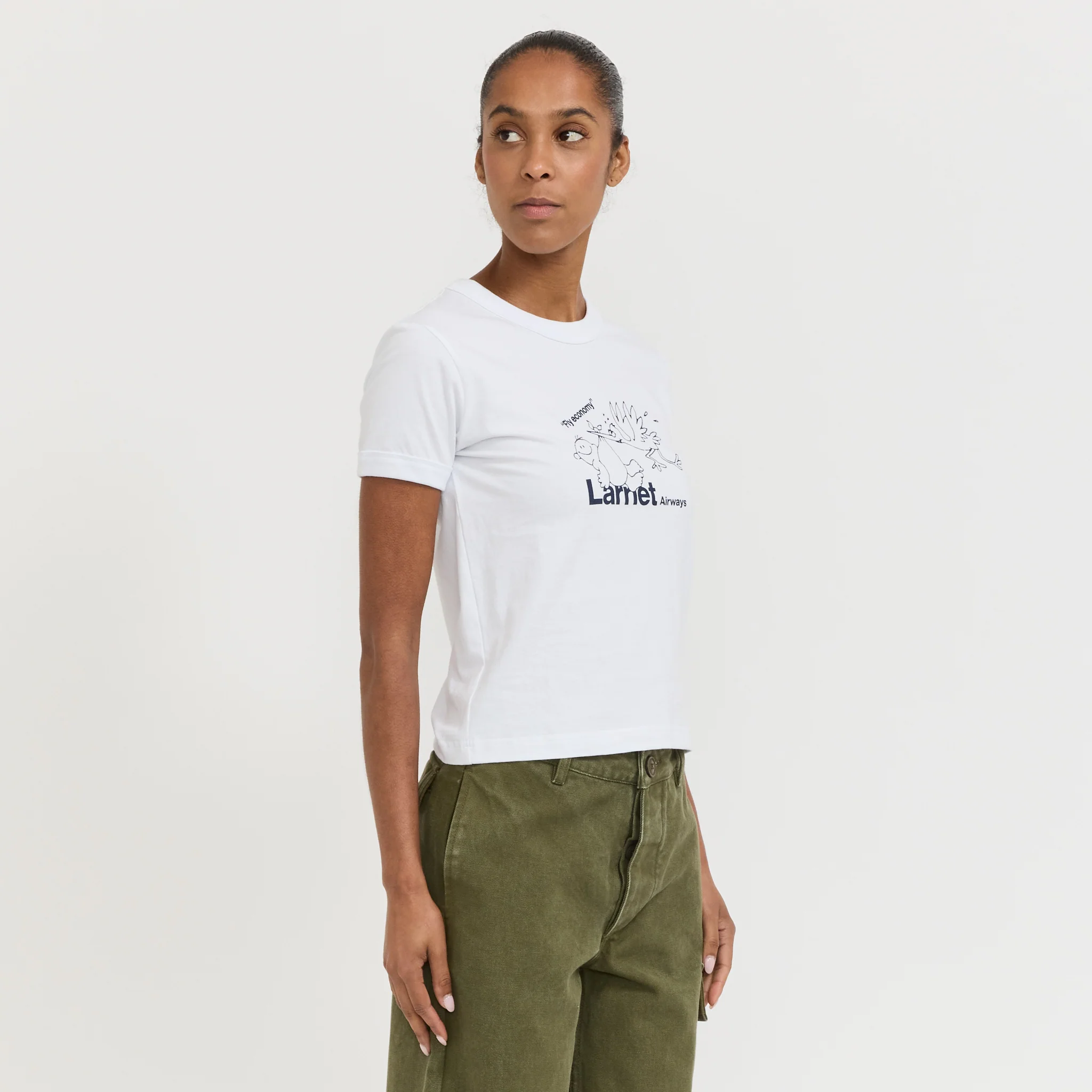 Womens Fly Economy Tee White - Image 3