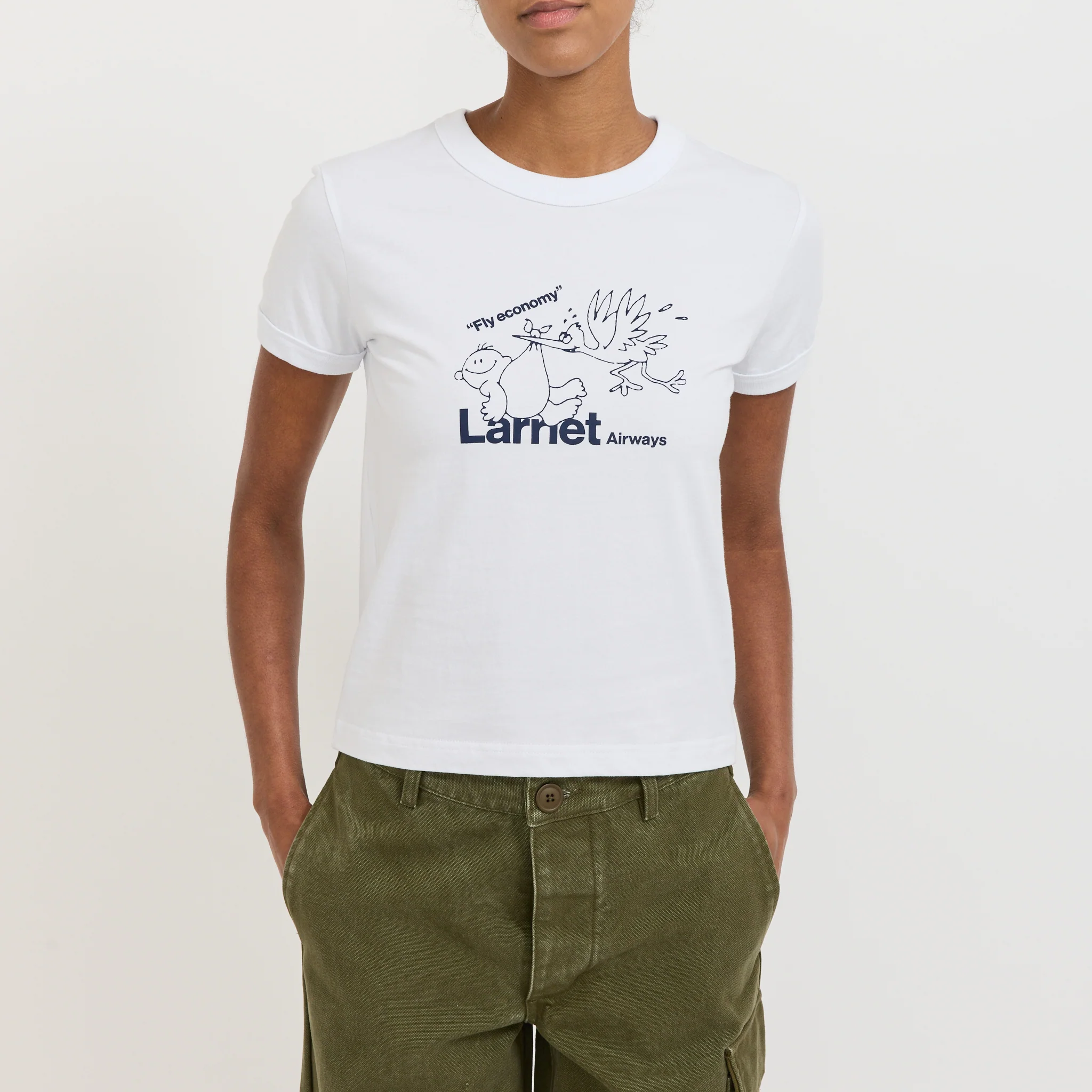 Womens Fly Economy Tee White - Image 5