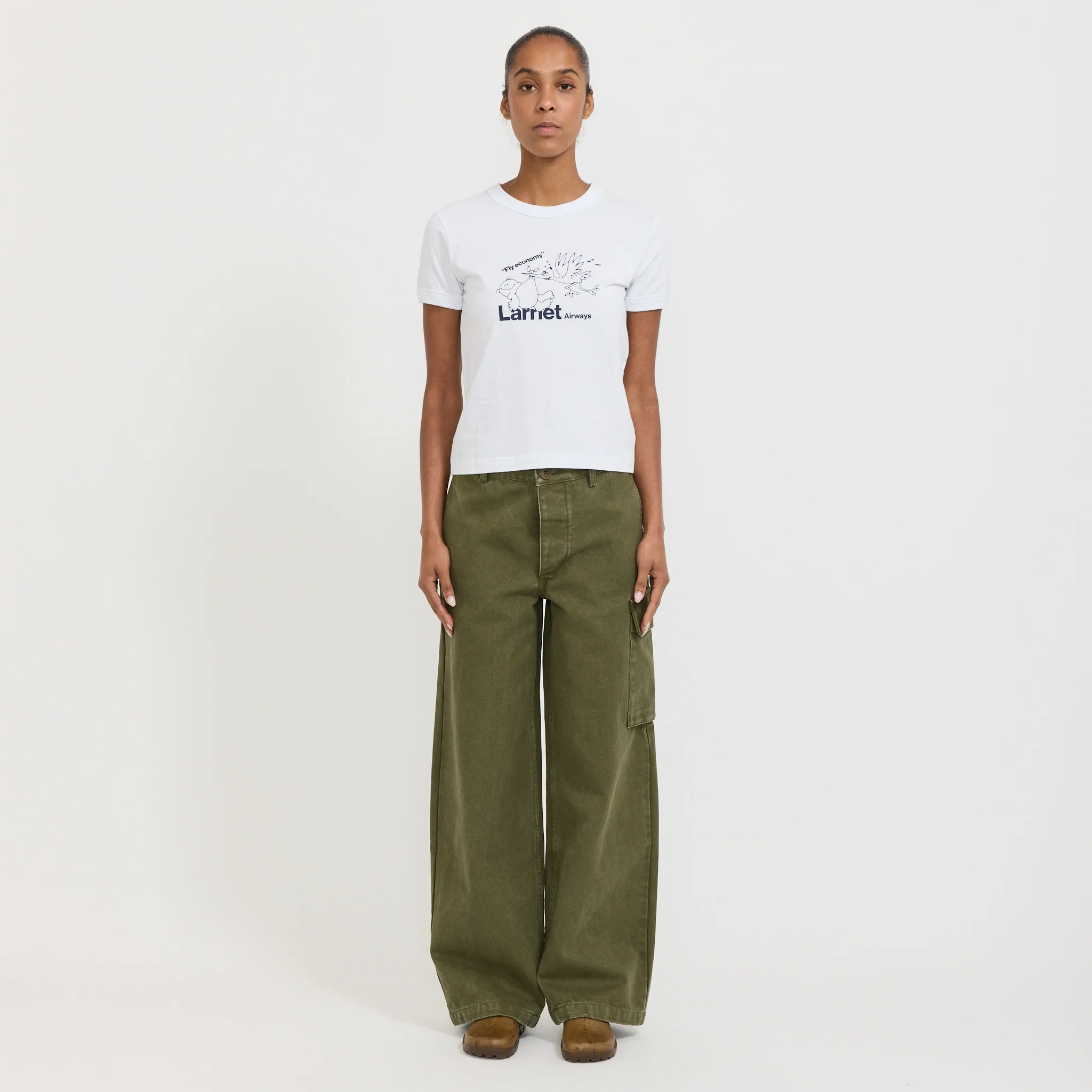 Womens Fly Economy Tee White - Image 6