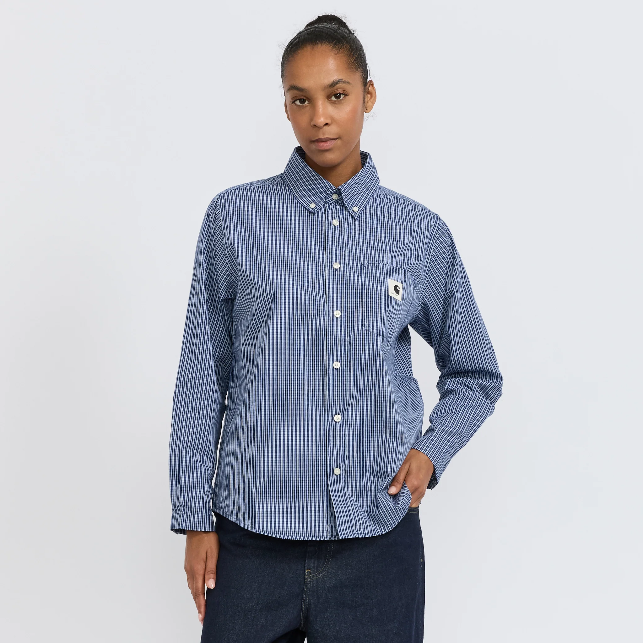 Womens L/S Groff Shirt Groff Check/Blue - Image 2