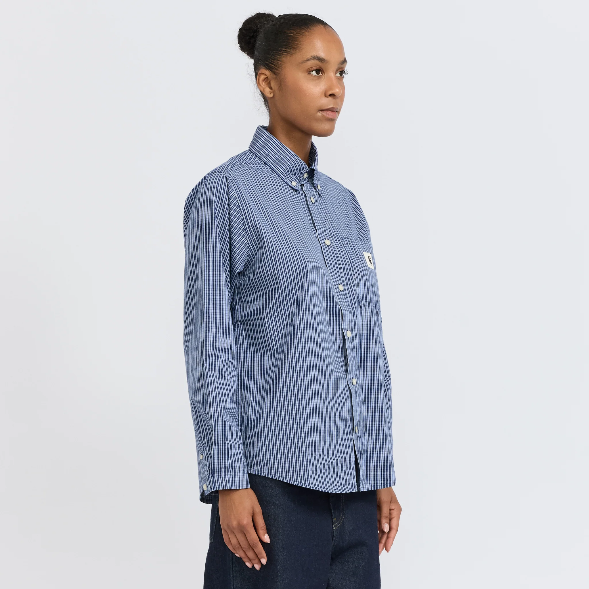 Womens L/S Groff Shirt Groff Check/Blue - Image 3