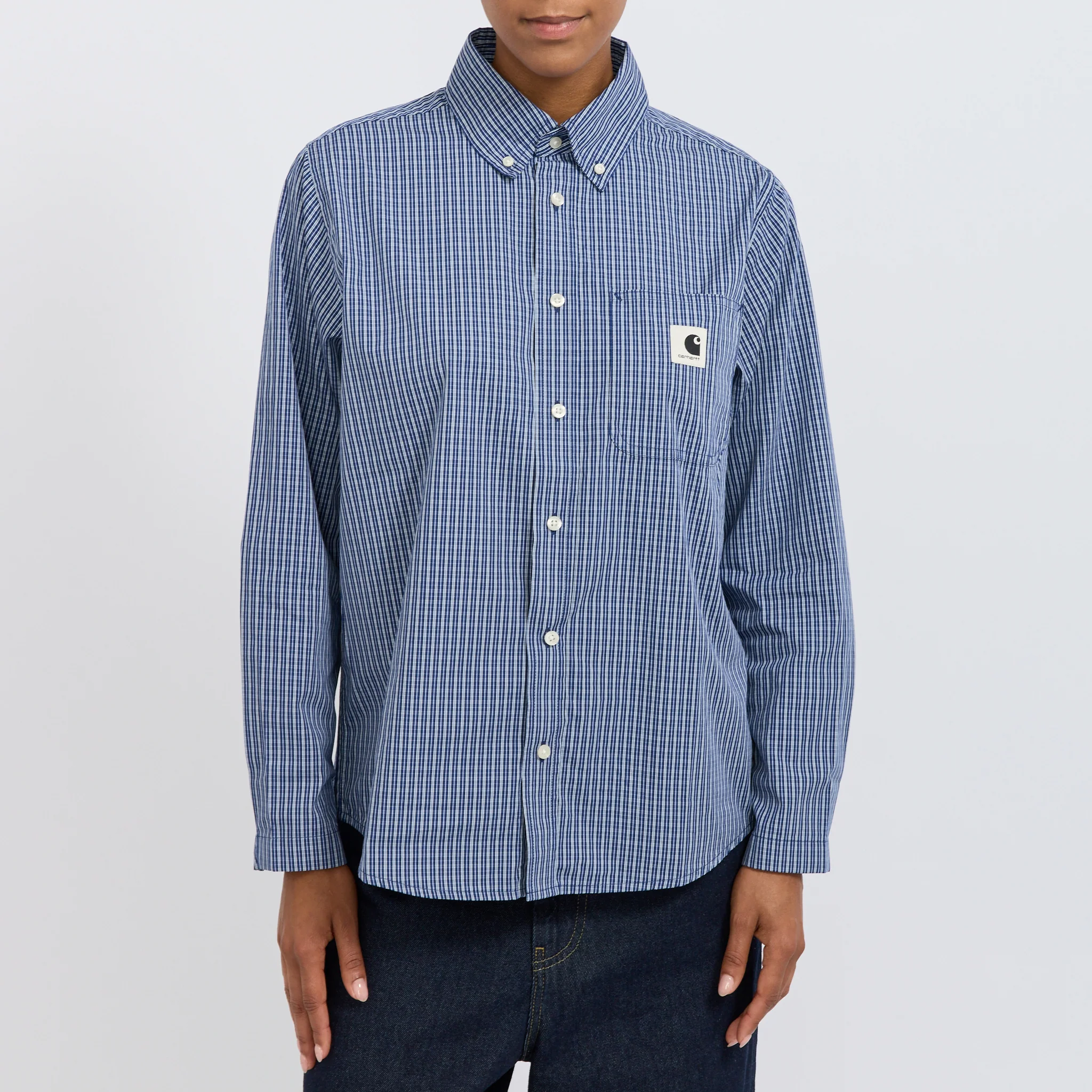Womens L/S Groff Shirt Groff Check/Blue - Image 5