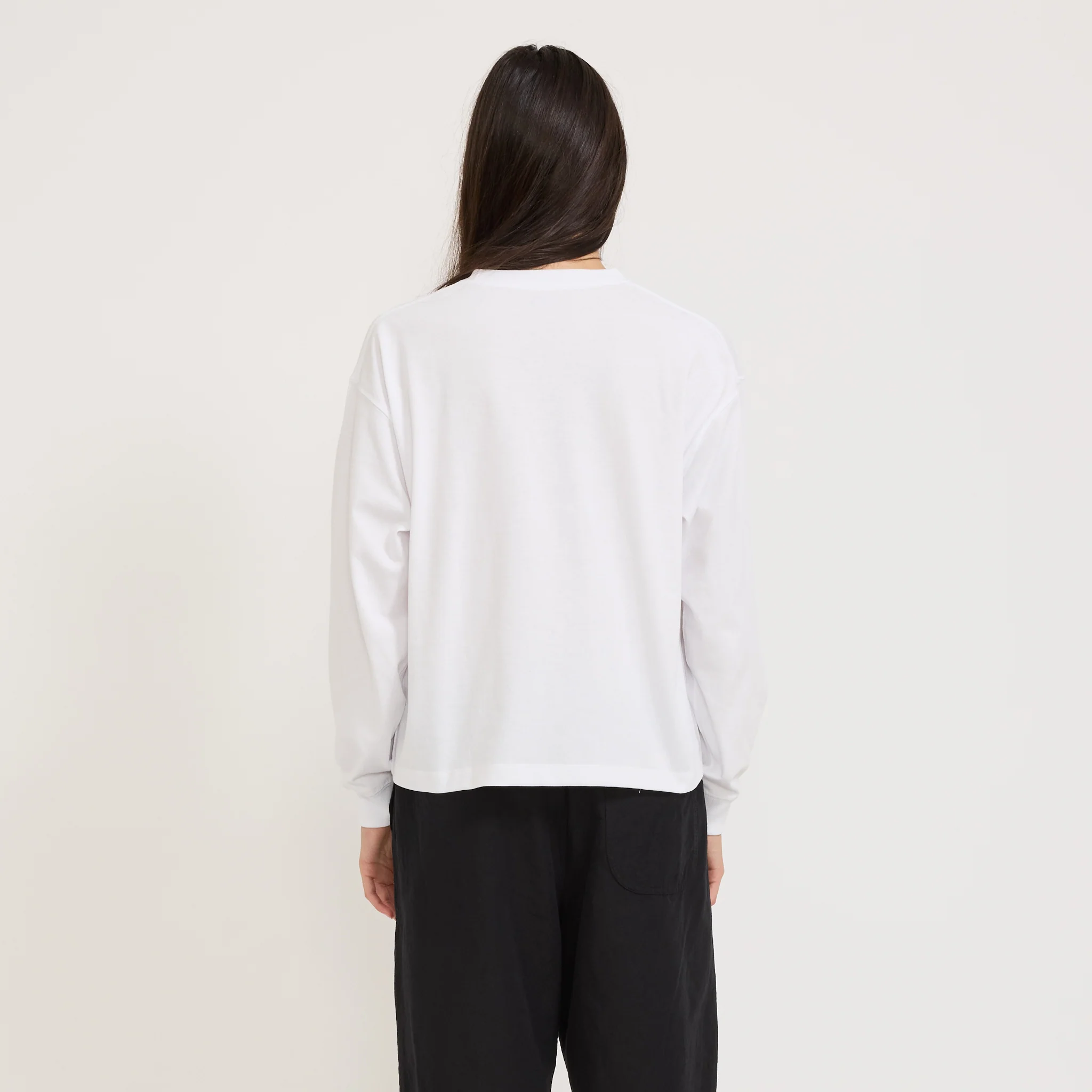 Womens Long Sleeve T-Shirt White - Image 4