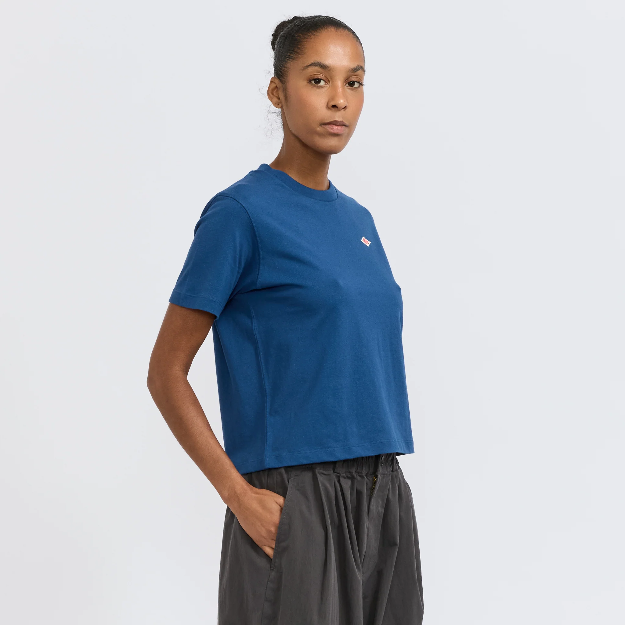 Womens Short T-Shirt Navy - Image 3
