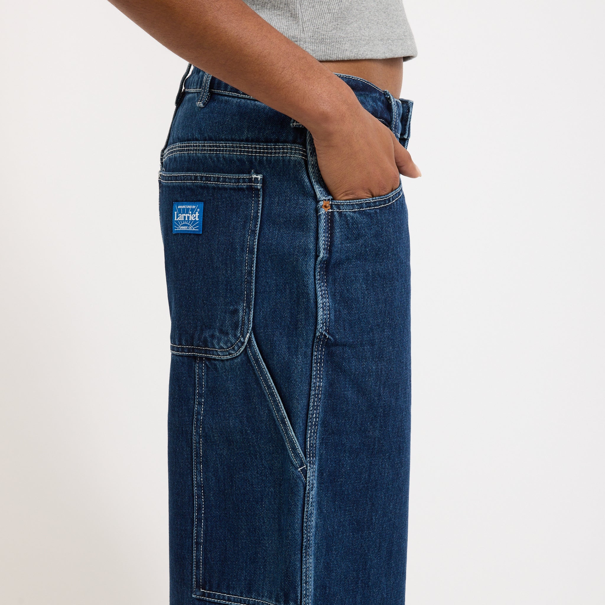 Womens Work Pant Washed Indigo - Image 7